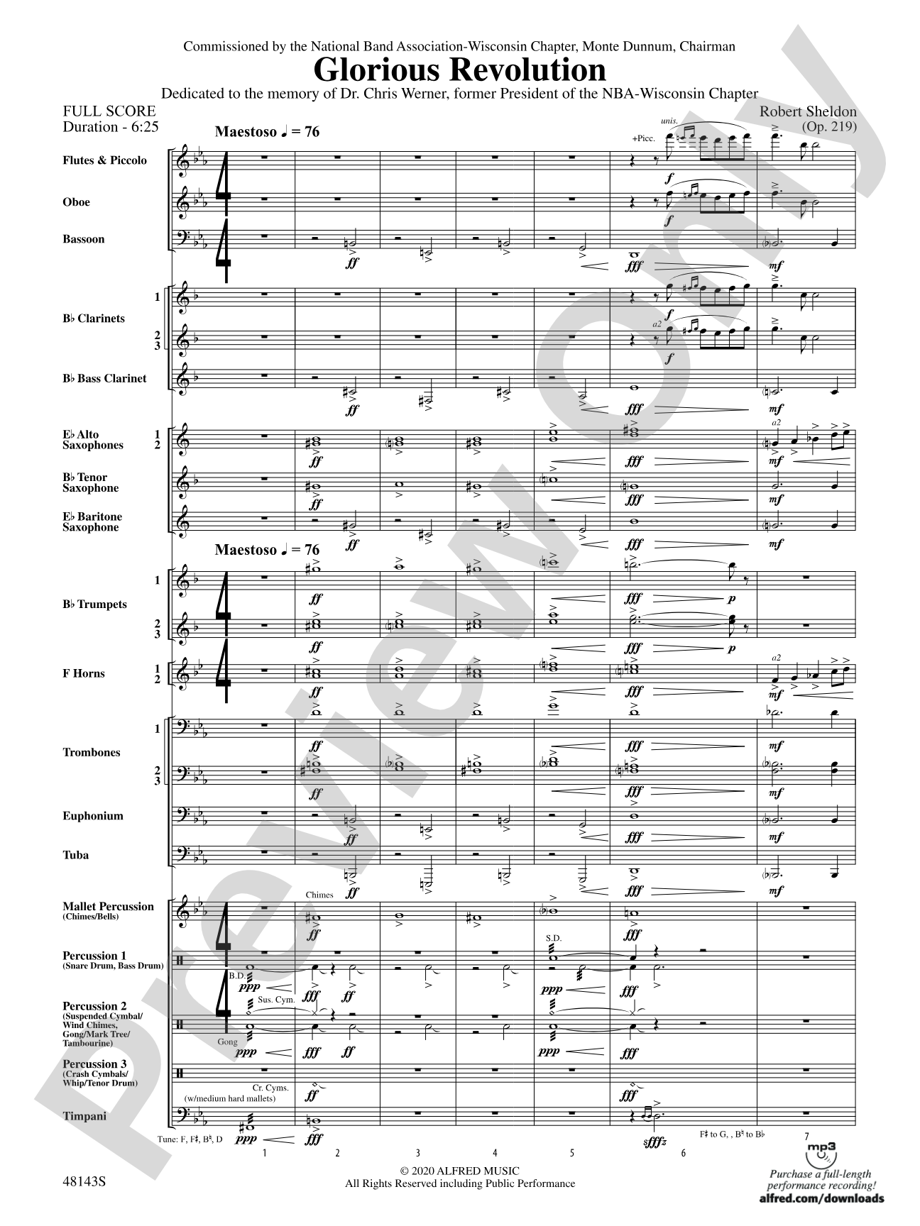 Glorious Revolution: Concert Band Conductor Score & Parts
