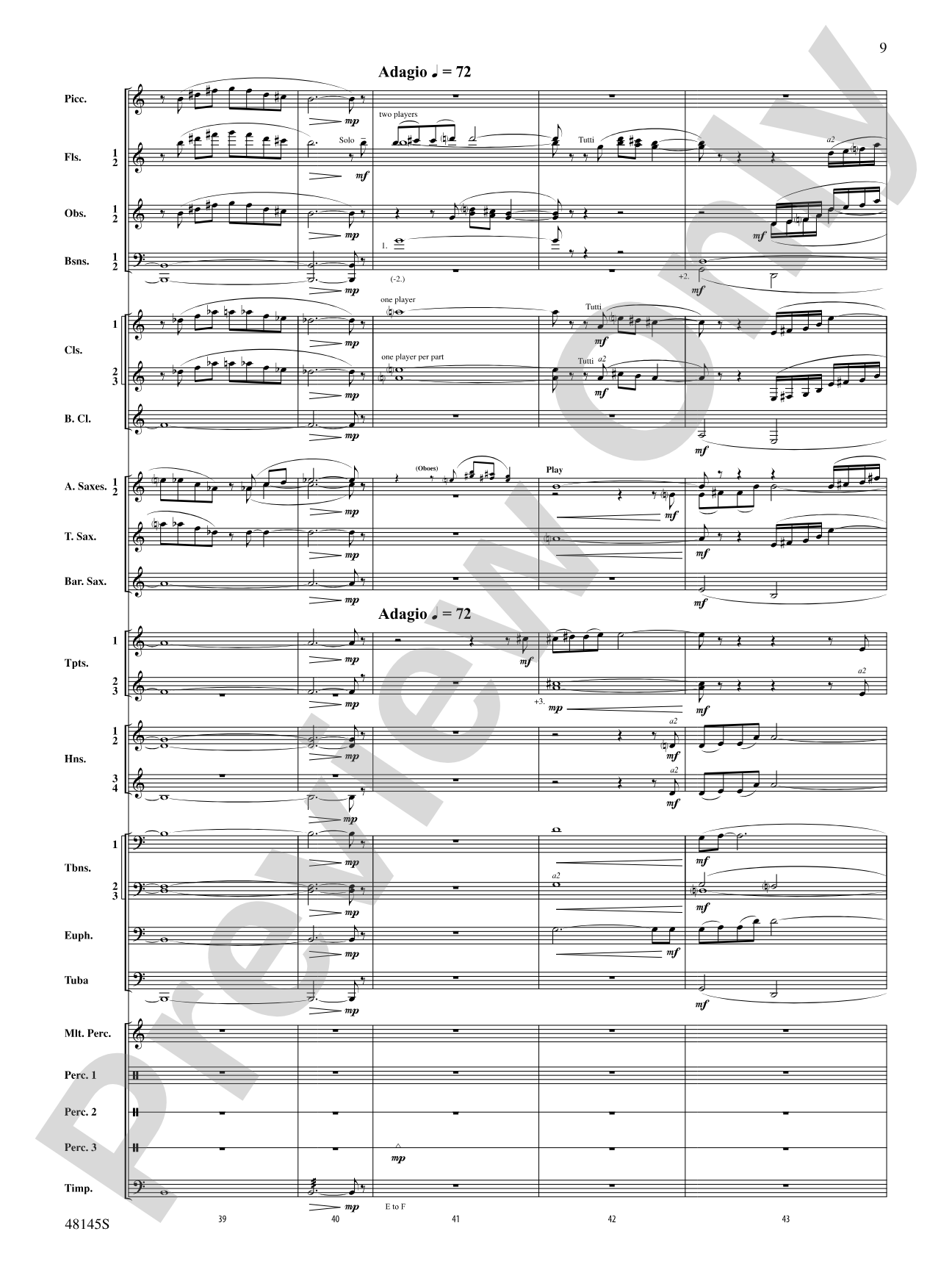 The River Seneca: Score