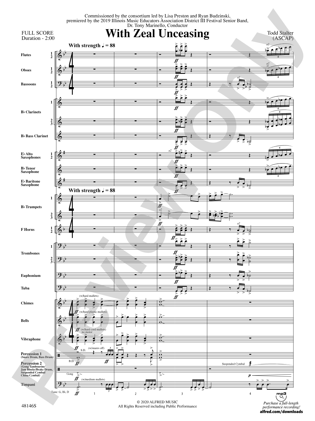With Zeal Unceasing: Concert Band Conductor Score & Parts