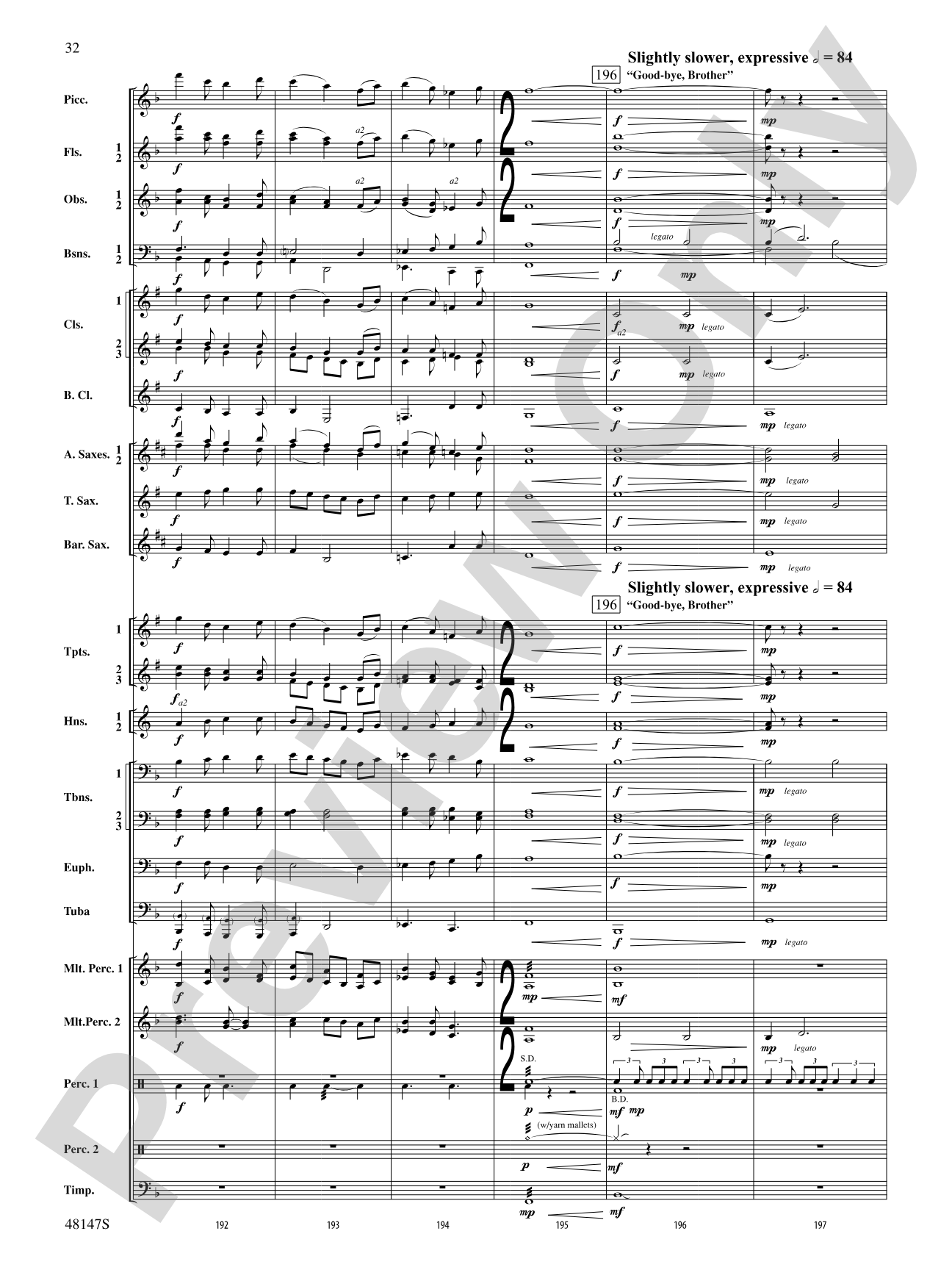 Reluctant Joys: Concert Band Conductor Score & Parts