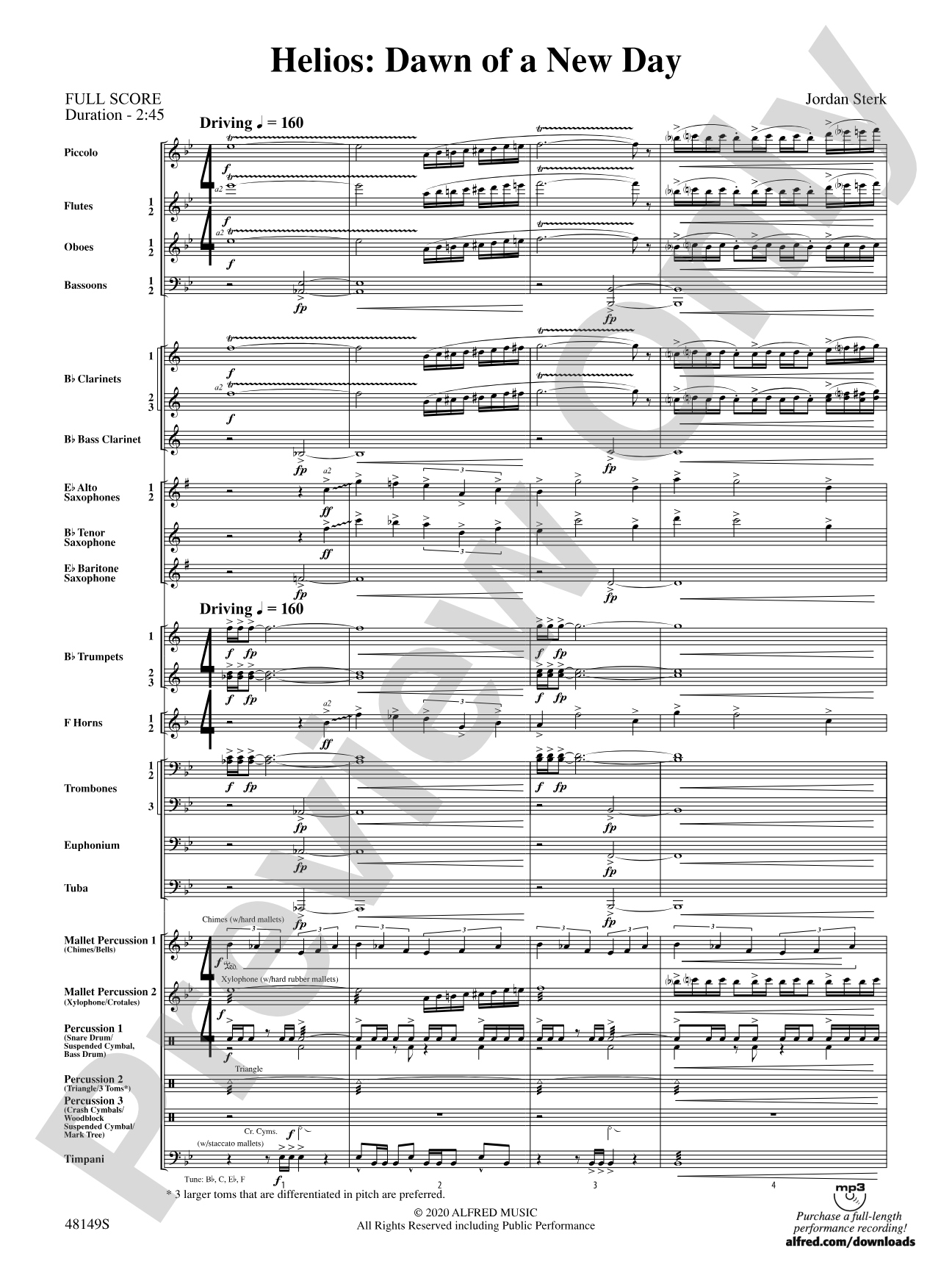 Helios: Dawn of a New Day: Concert Band Conductor Score & Parts