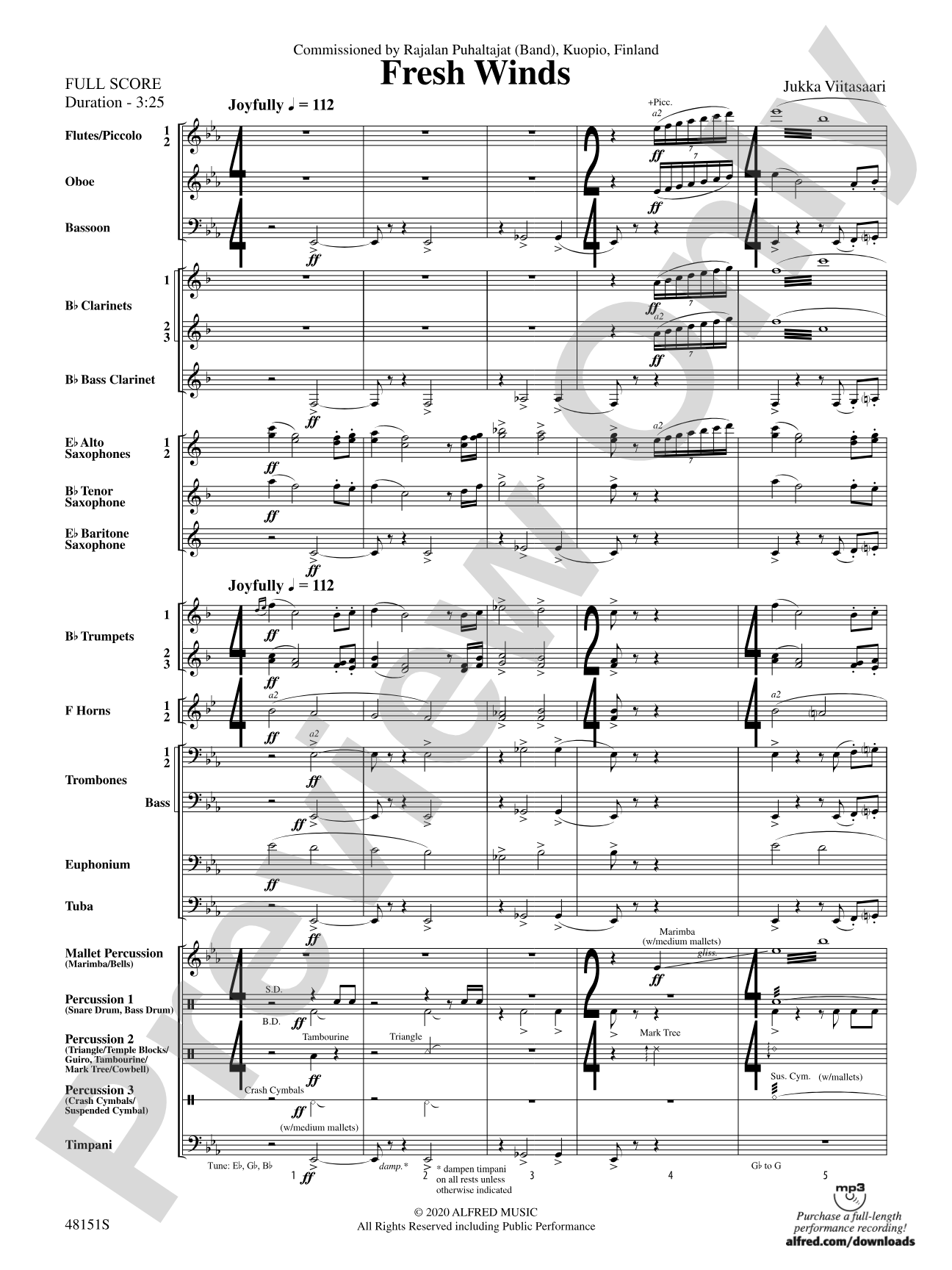 Fresh Winds: Concert Band Conductor Score & Parts