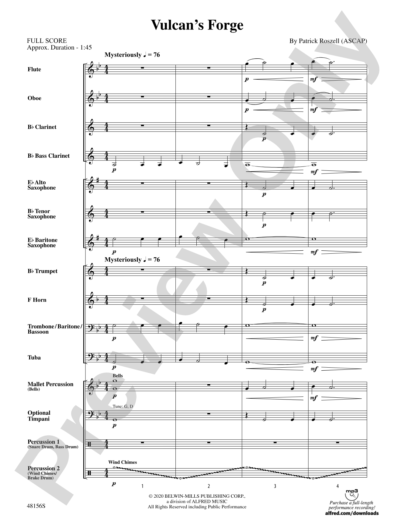 Vulcan's Forge: Concert Band Conductor Score & Parts