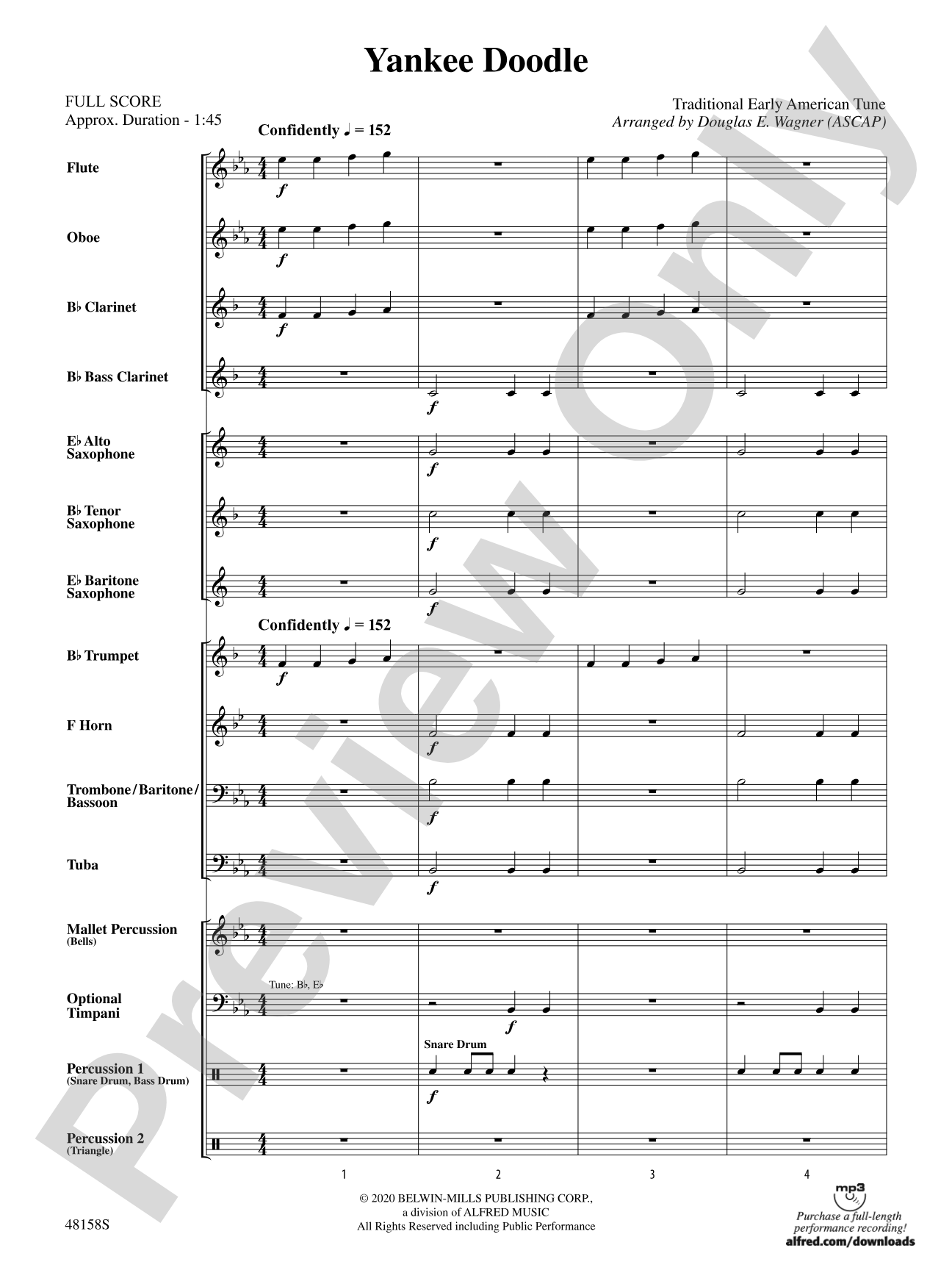 Yankee Doodle: Score