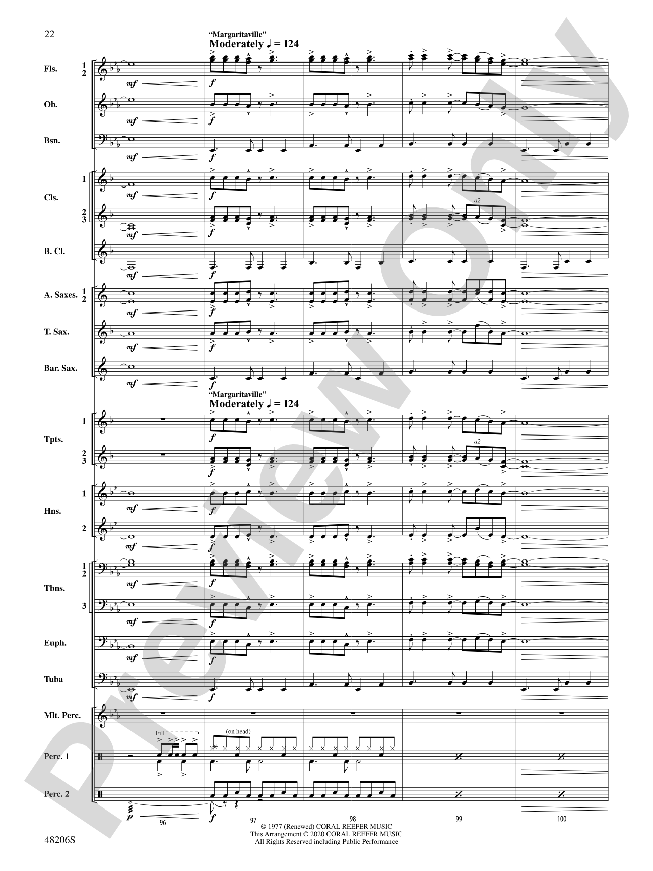 Jimmy Buffett--The Hits: Concert Band Conductor Score & Parts