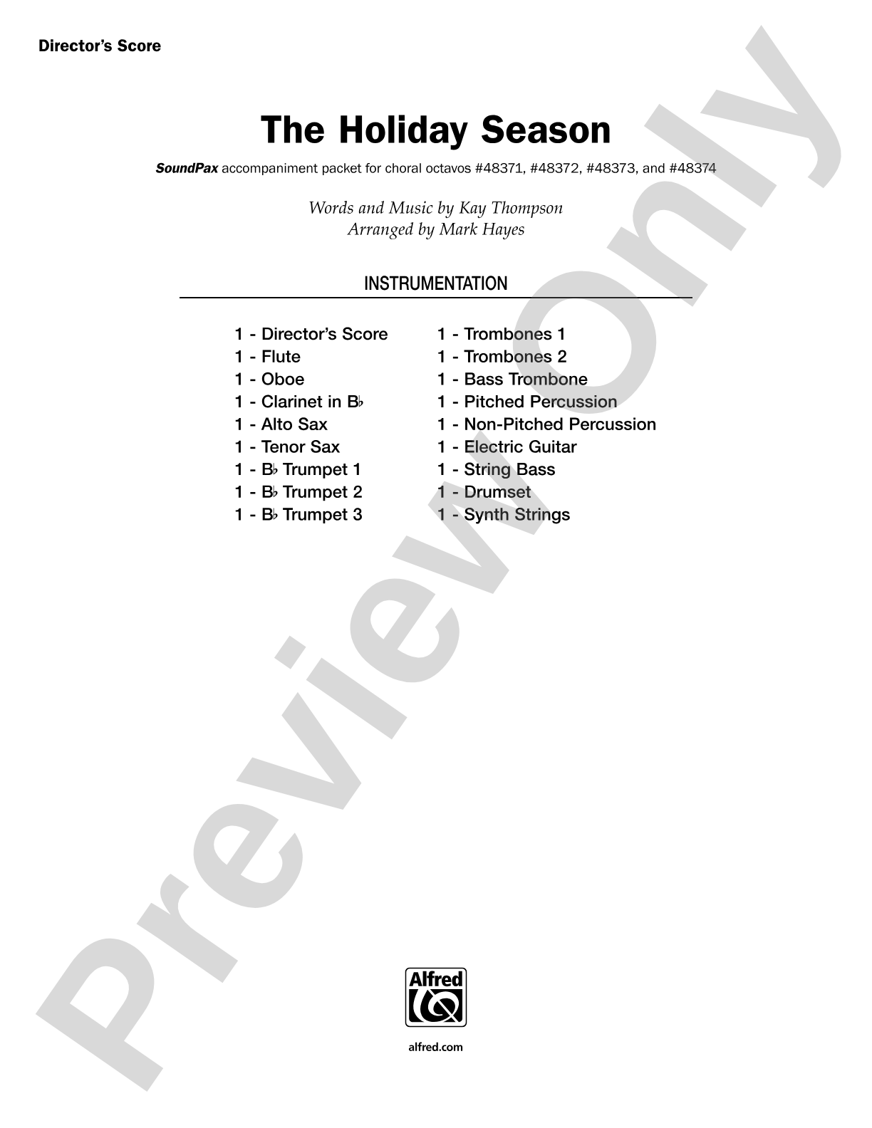 The Holiday Season: Choral SoundPax