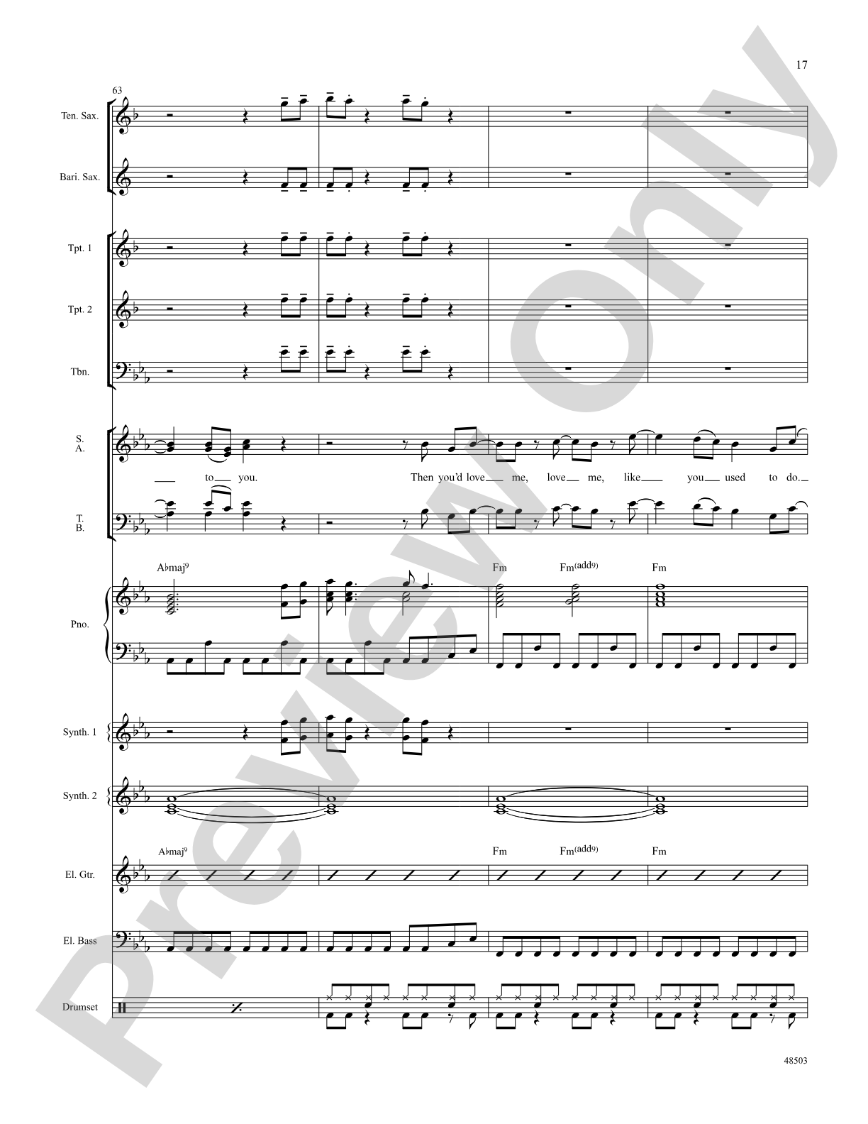 If I Could Turn Back Time: Score