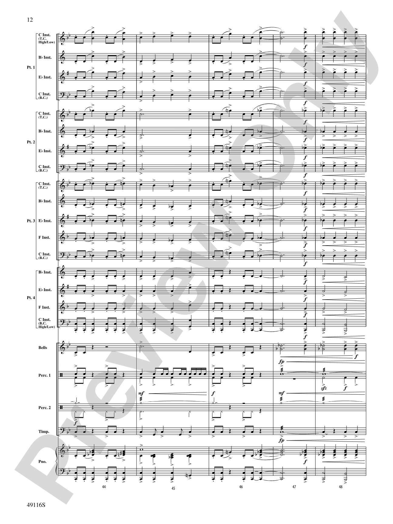 Escape from Thunder Mountain: Flexible Band/String Ensemble Score & Parts