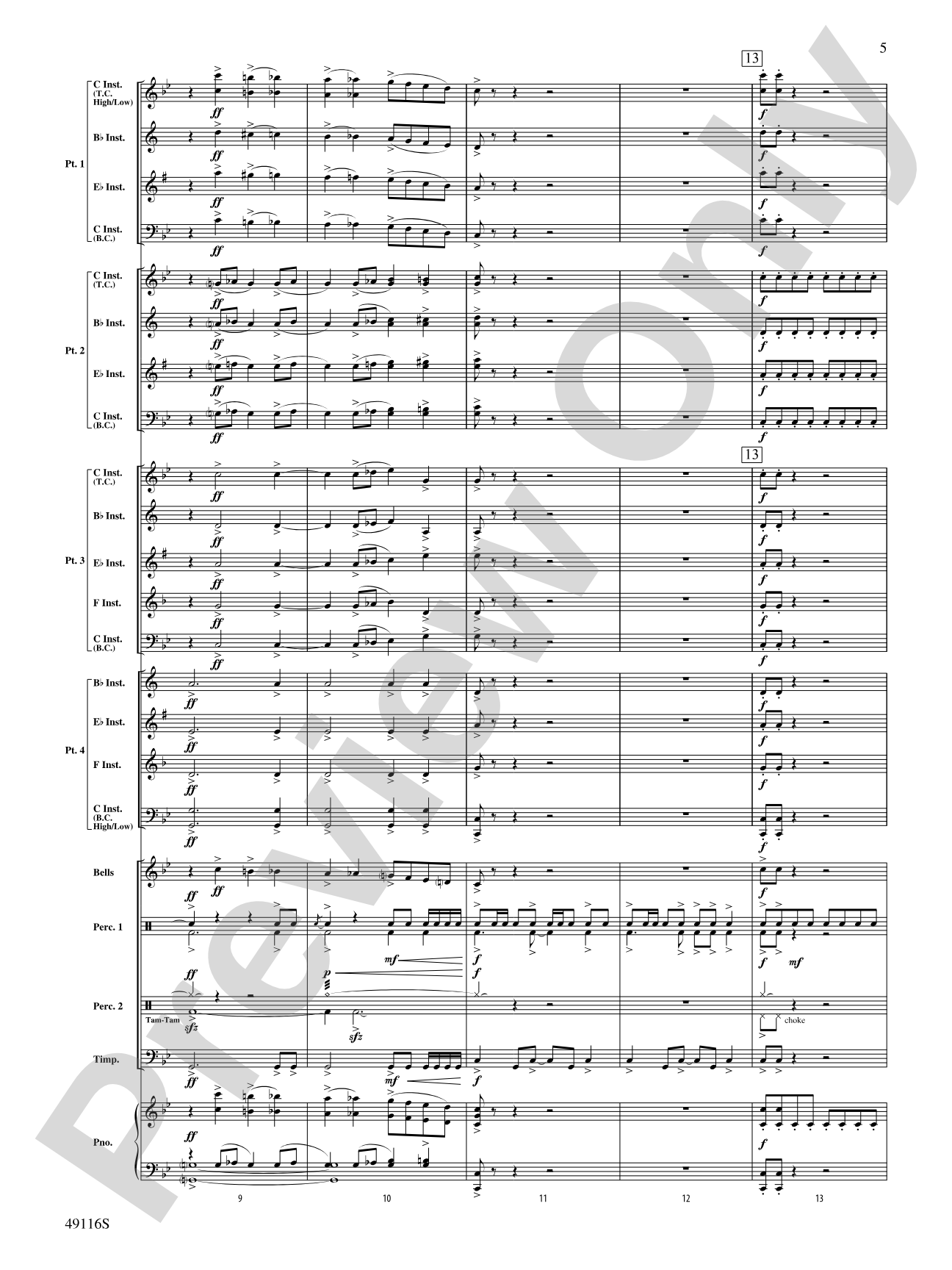 Escape from Thunder Mountain: Flexible Band/String Ensemble Score & Parts