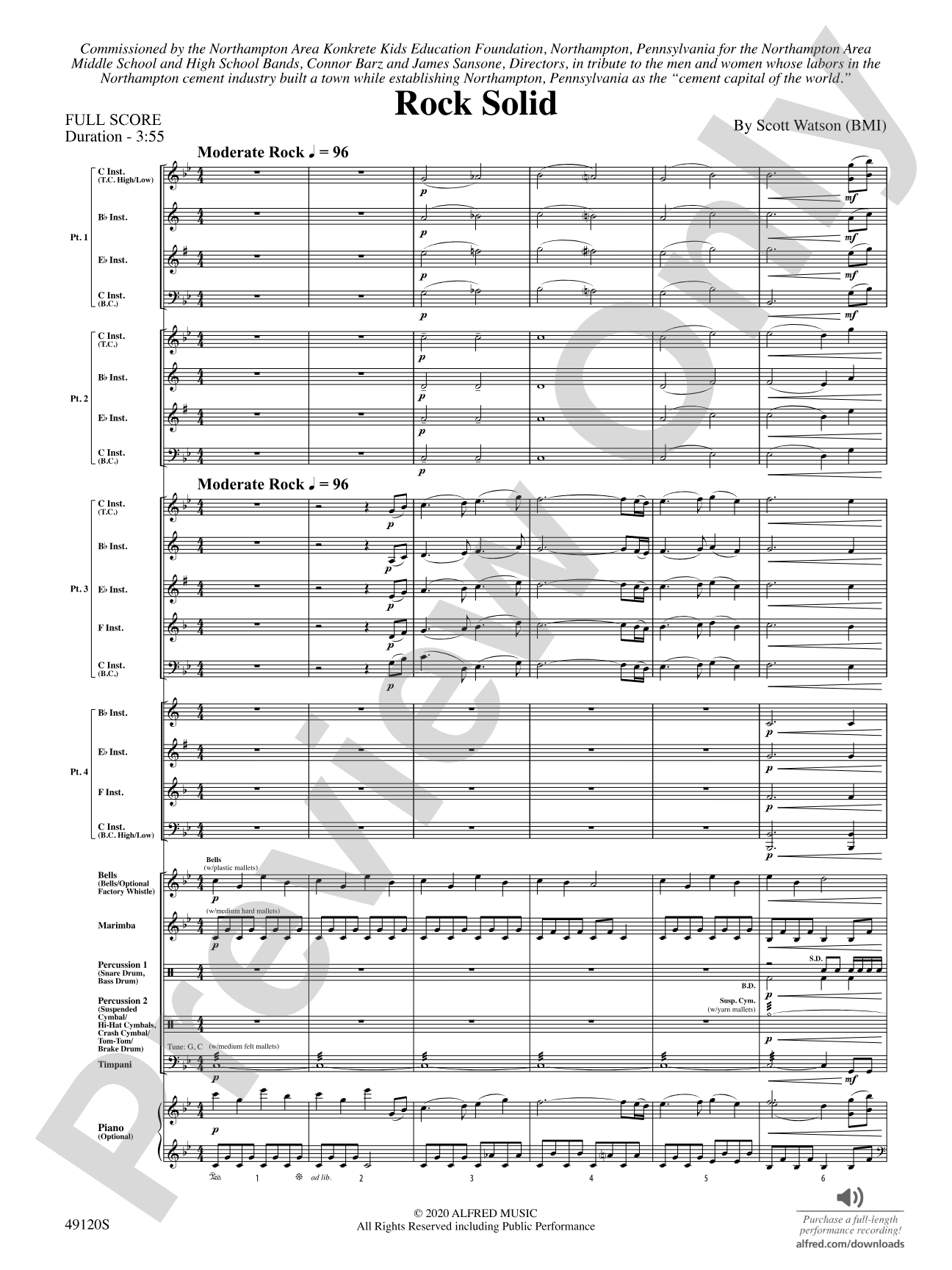 Rock Solid: Flexible Band/String Ensemble Score & Parts