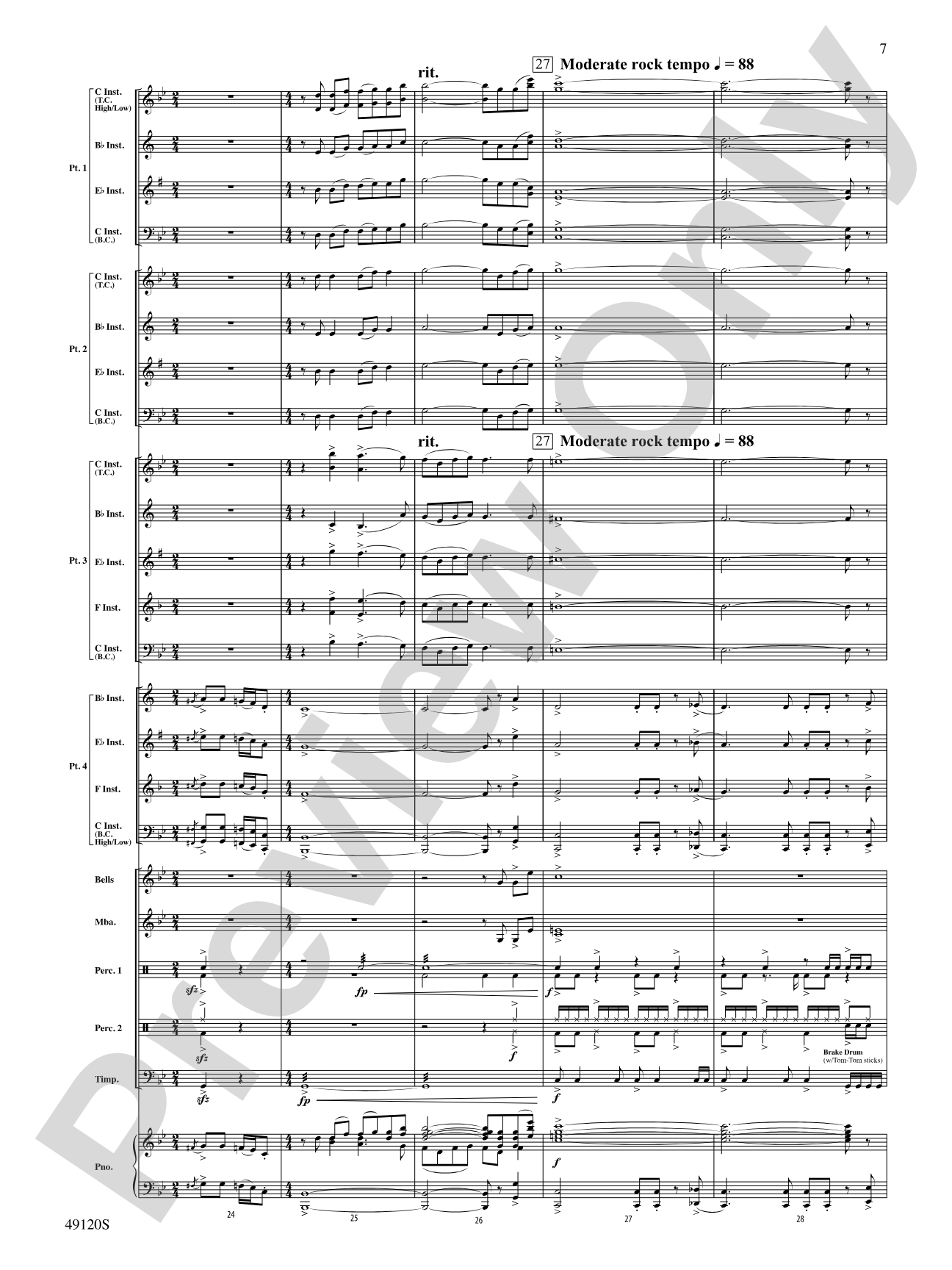 Rock Solid: Flexible Band/String Ensemble Score & Parts