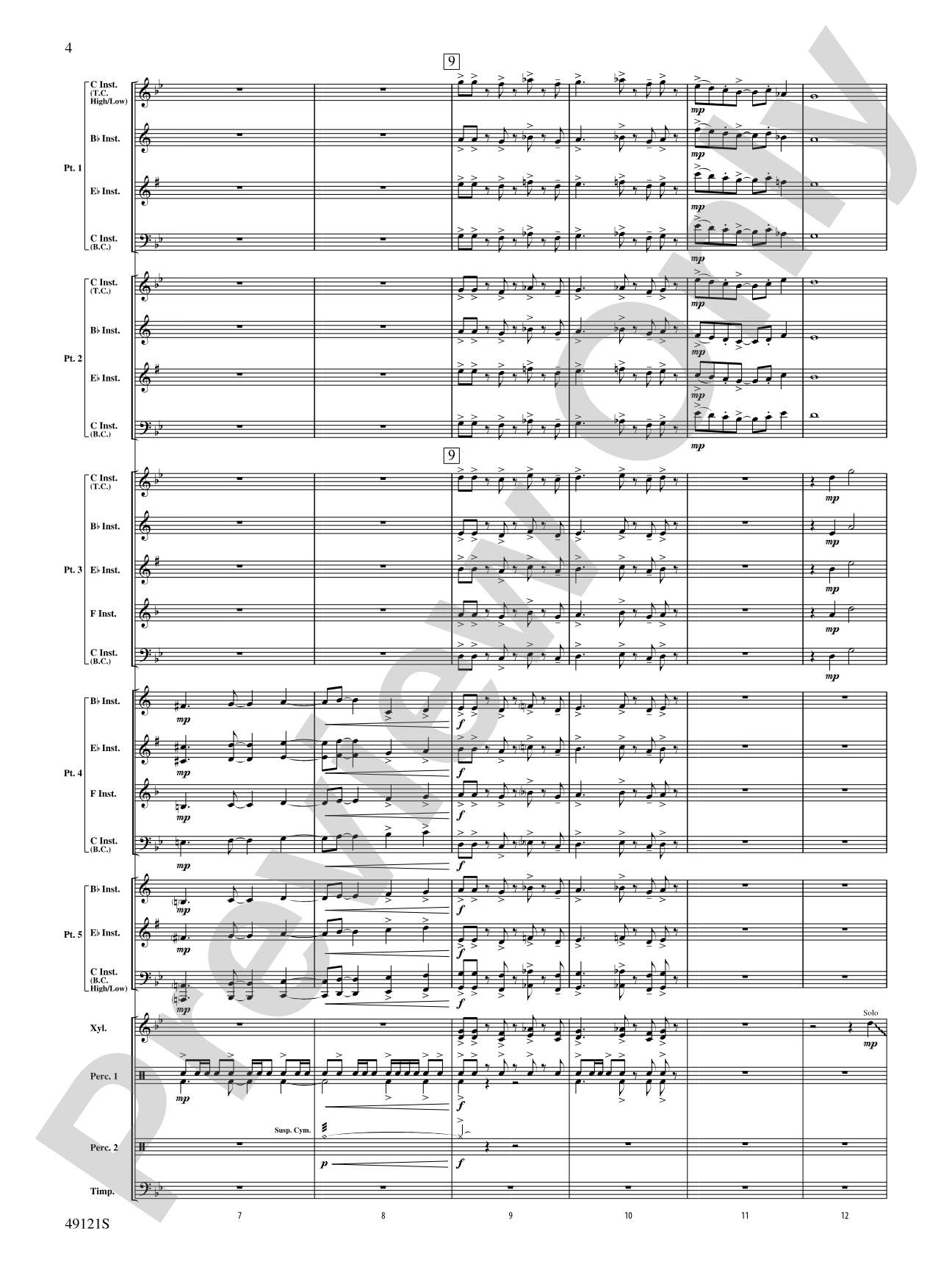 Escape Route: Flexible Band/String Ensemble Score & Parts
