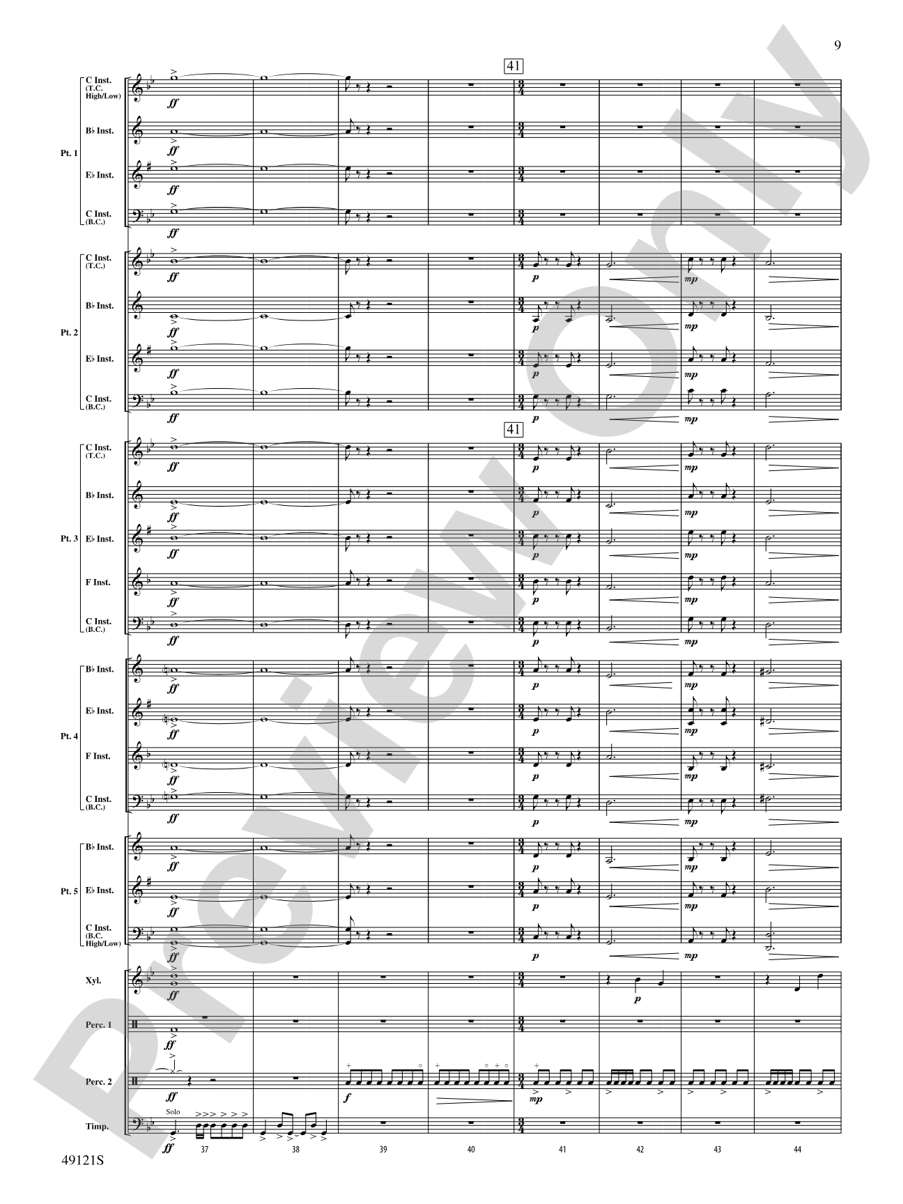 Escape Route: Flexible Band/String Ensemble Score & Parts