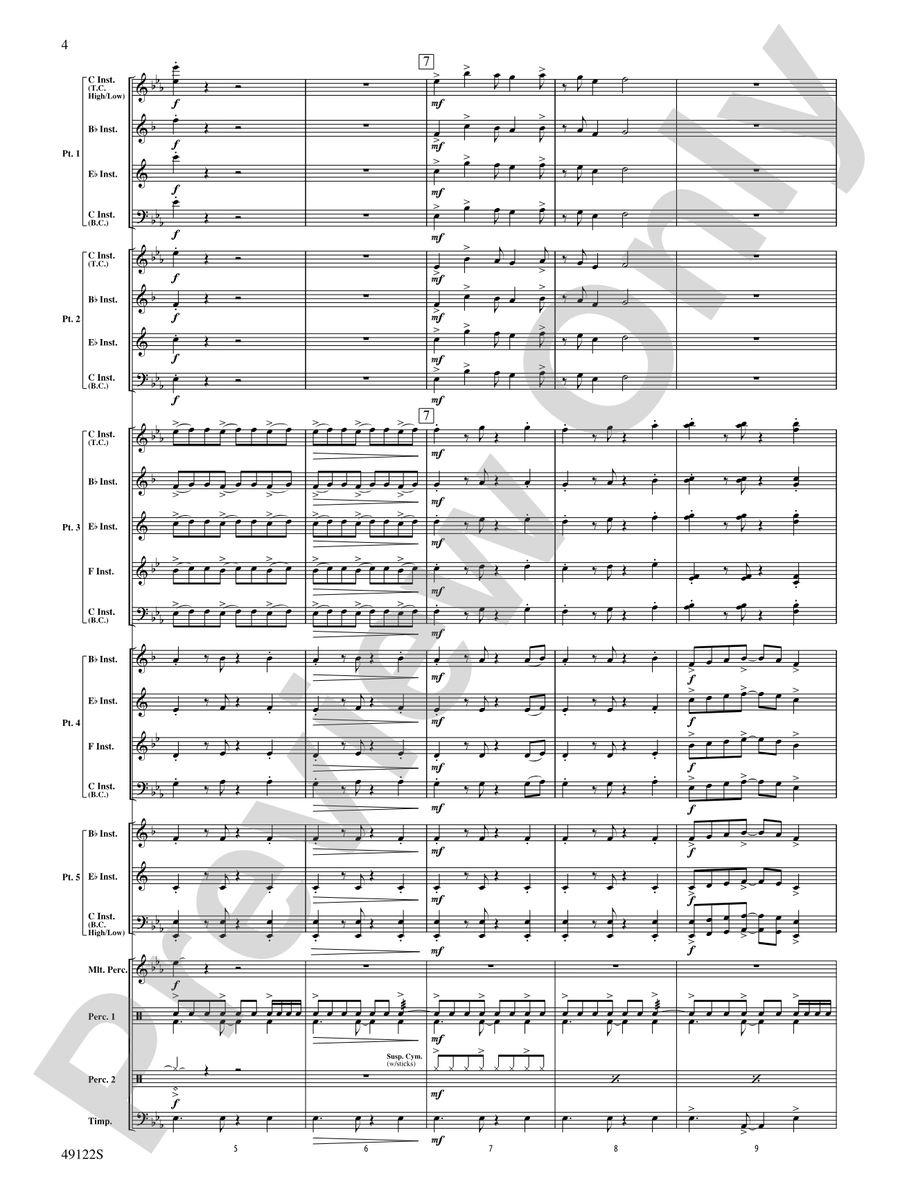 Ride Through the Valley: Flexible Band/String Ensemble Score & Parts