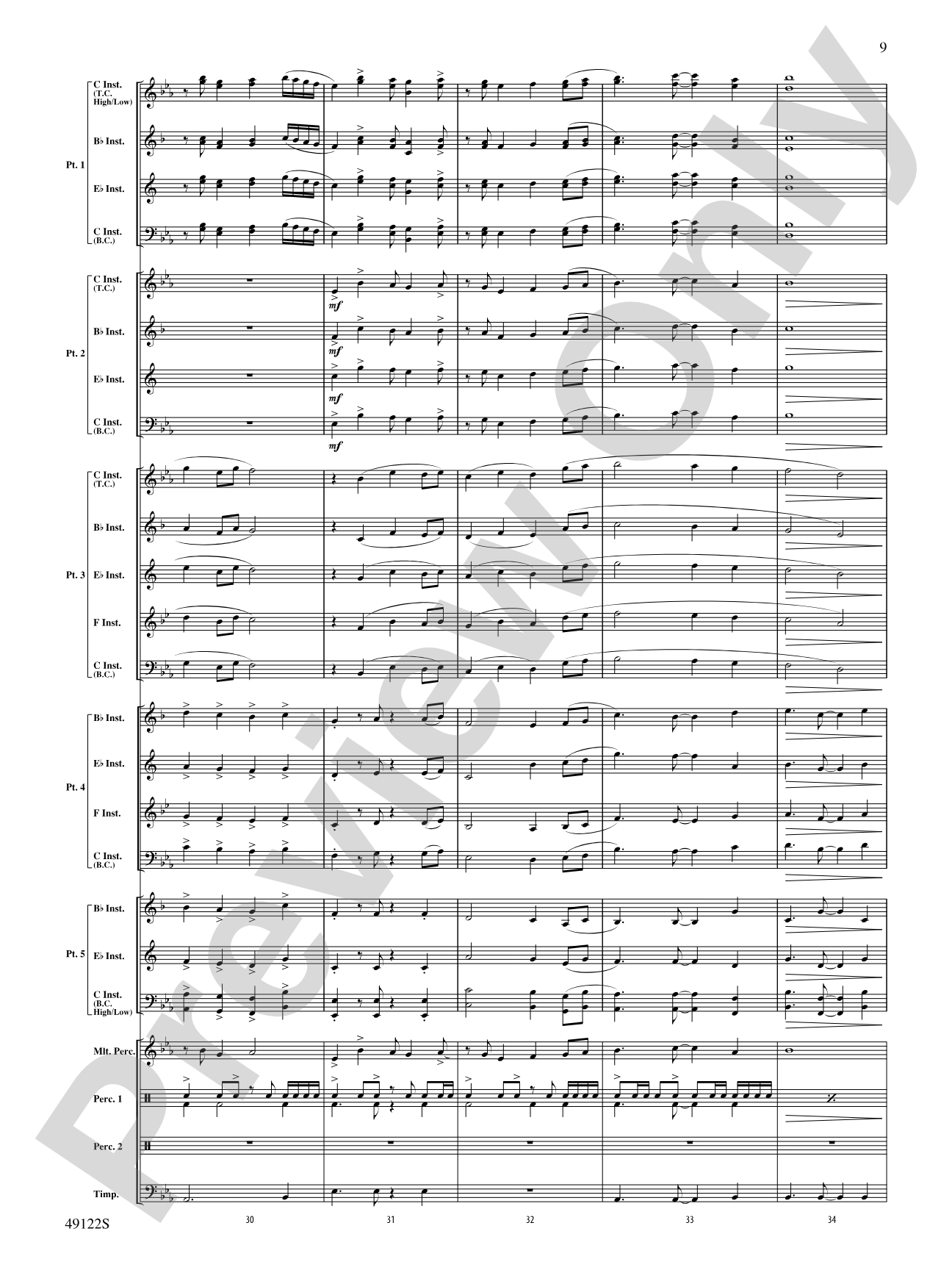 Ride Through the Valley: Flexible Band/String Ensemble Score & Parts