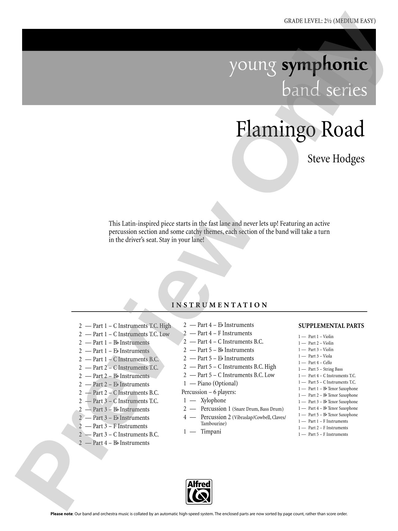 Flamingo Road: Flexible Band/String Ensemble Score & Parts