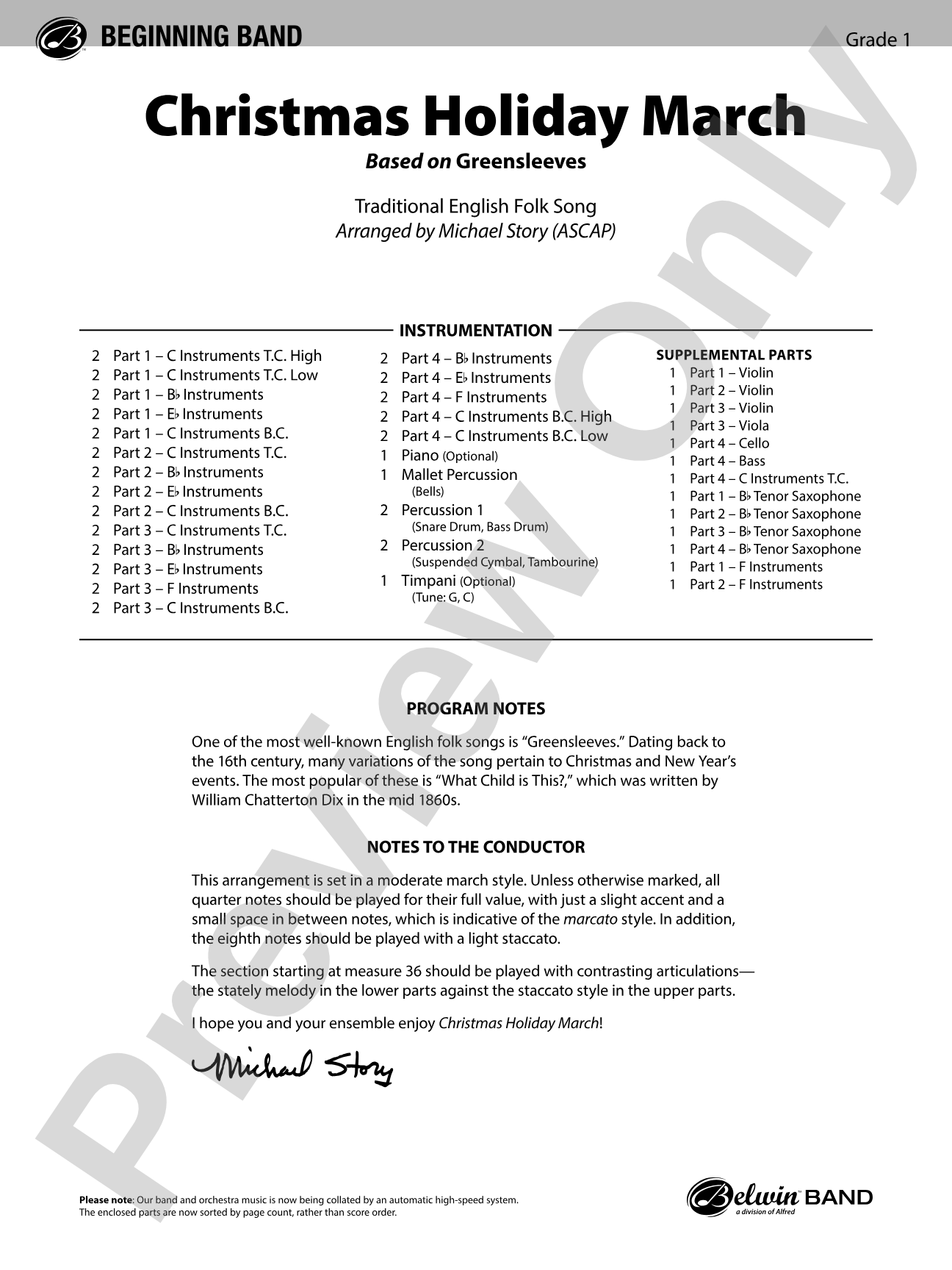Christmas Holiday March: Flexible Band/String Ensemble Score & Parts