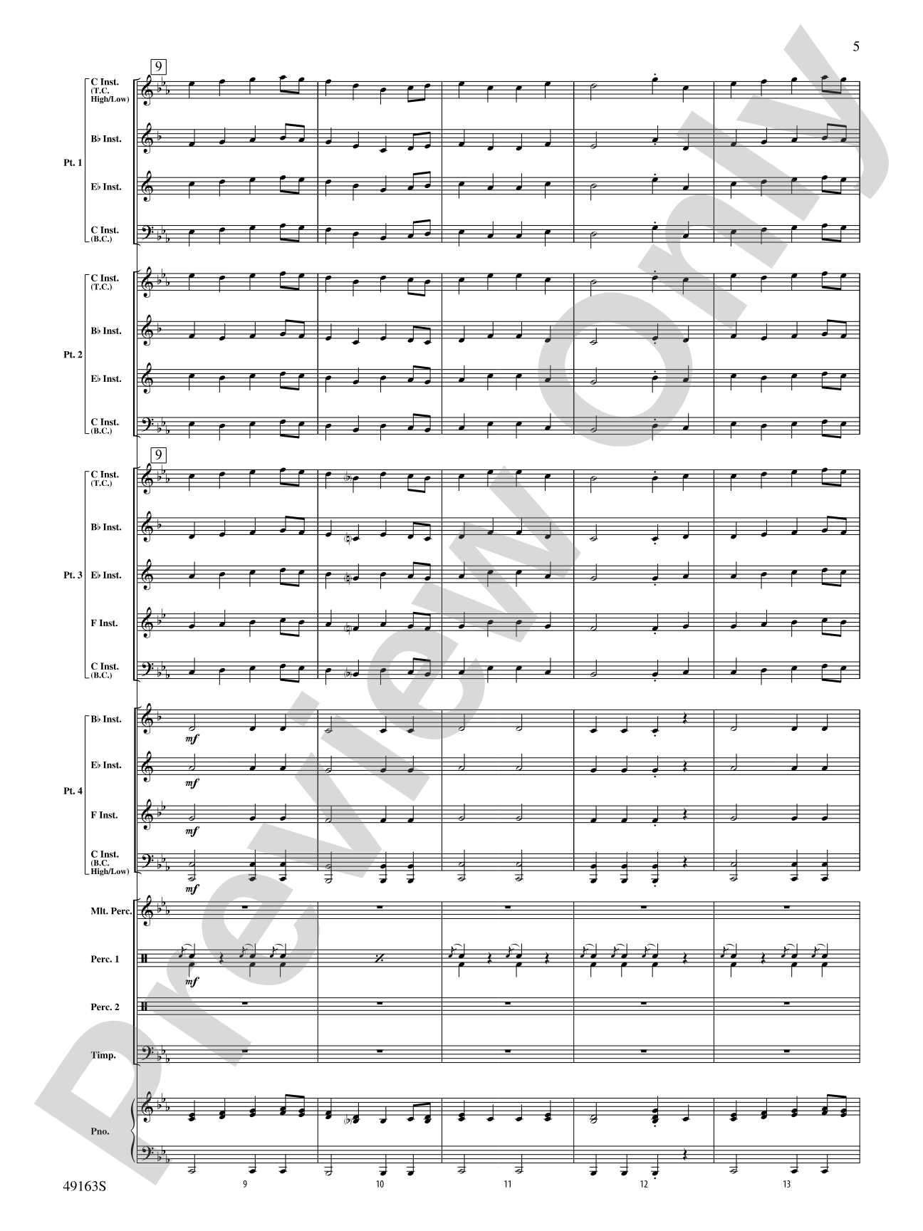 Christmas Holiday March: Flexible Band/String Ensemble Score & Parts