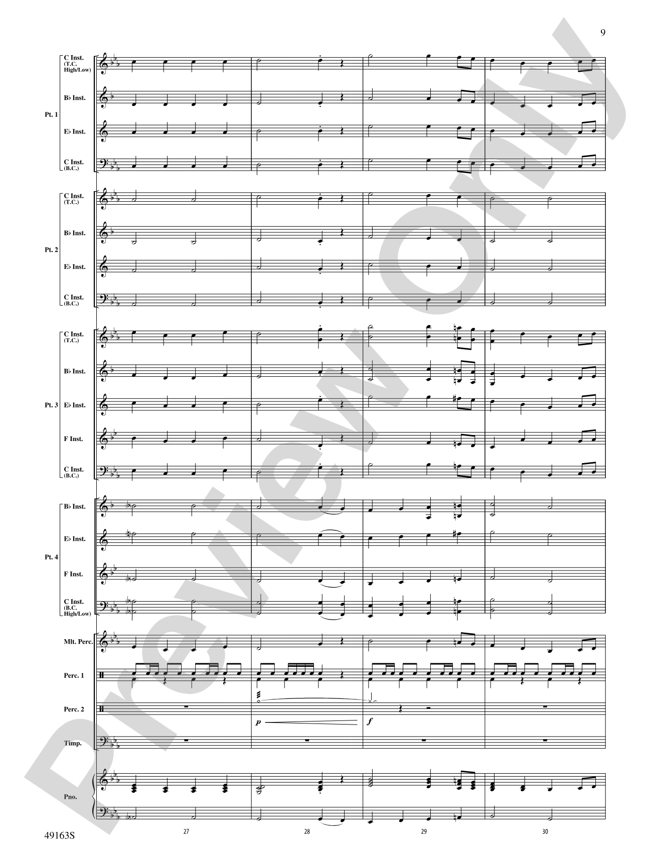 Christmas Holiday March: Flexible Band/String Ensemble Score & Parts