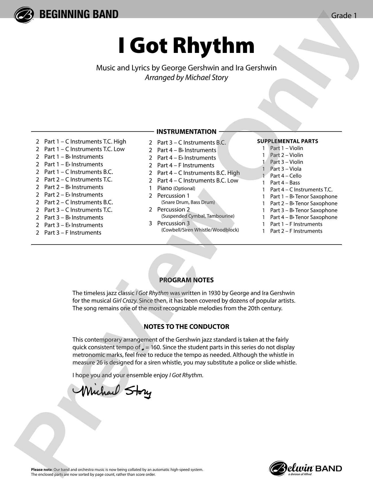 I Got Rhythm: Flexible Band/String Ensemble Score & Parts