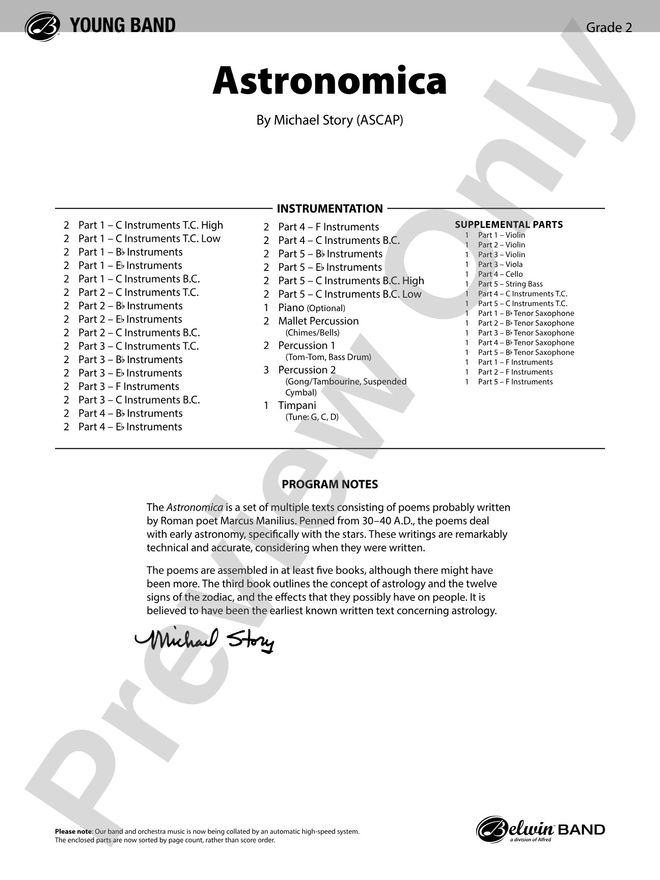 Astronomica: Flexible Band/String Ensemble Score & Parts