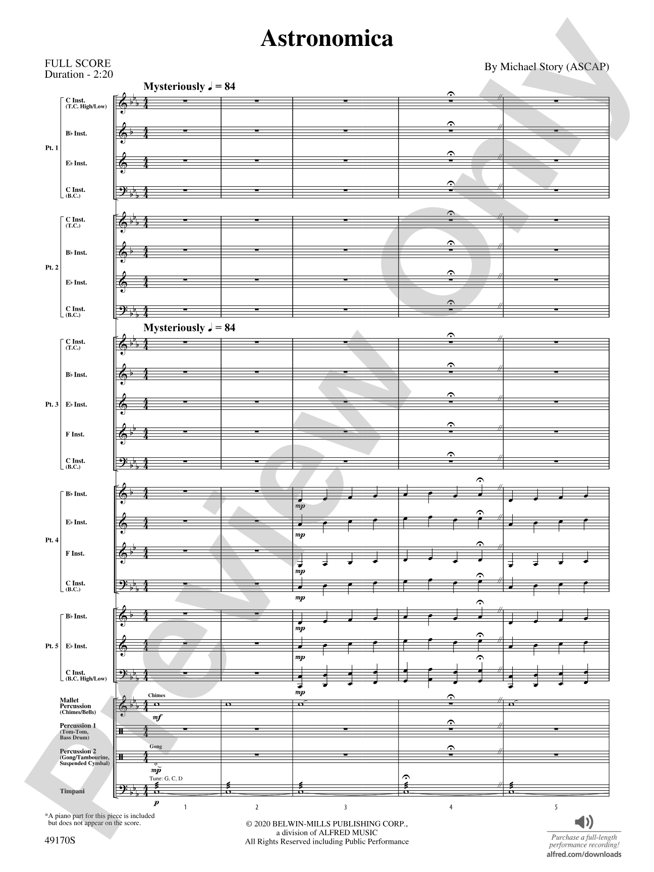 Astronomica: Flexible Band/String Ensemble Score & Parts
