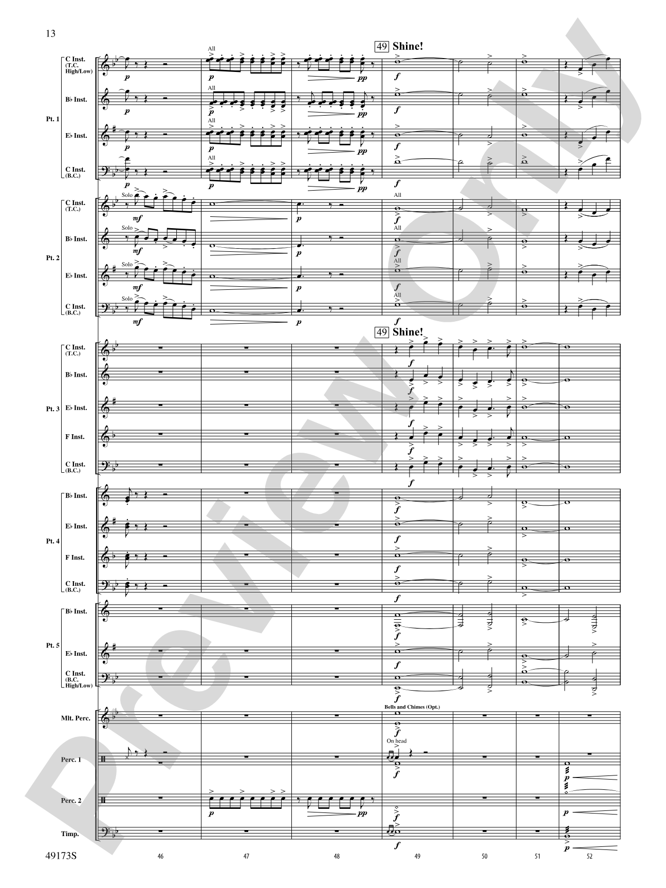 Shine Bright: Flexible Band/String Ensemble Score & Parts