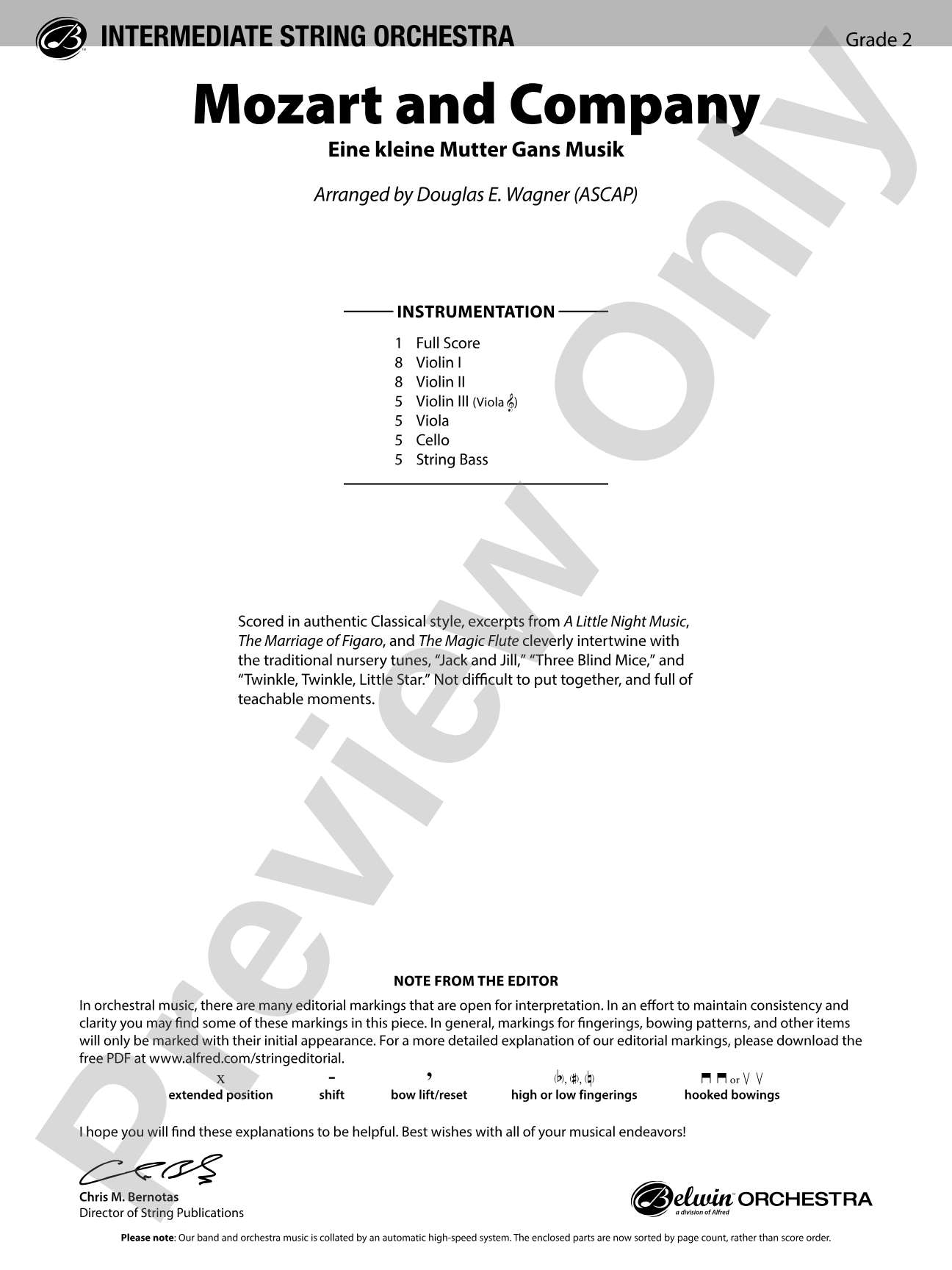 Mozart and Company: String Orchestra Conductor Score & Parts