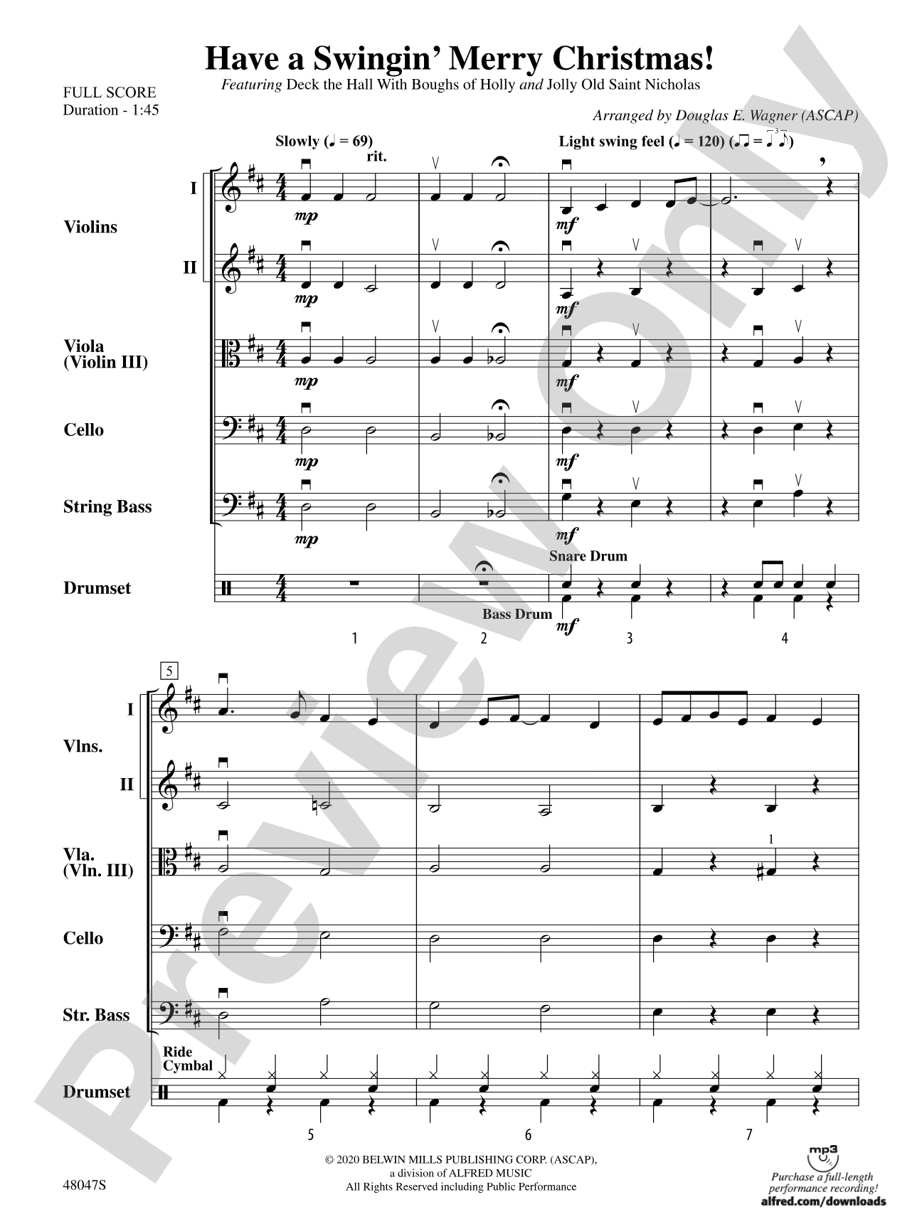 Have a Swingin' Merry Christmas: String Orchestra Conductor Score & Parts
