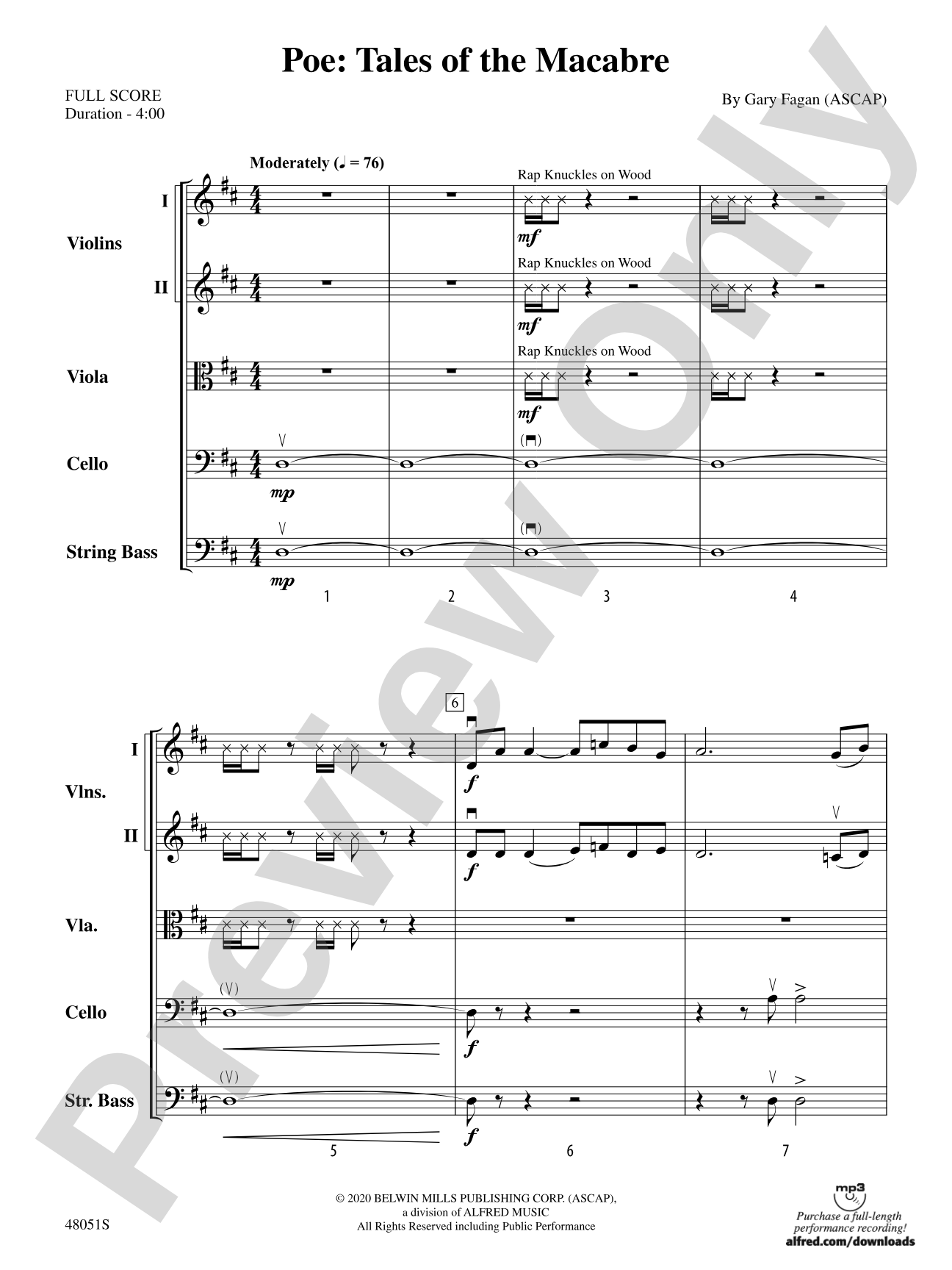 Poe: Tales of the Macabre: String Orchestra Conductor Score & Parts
