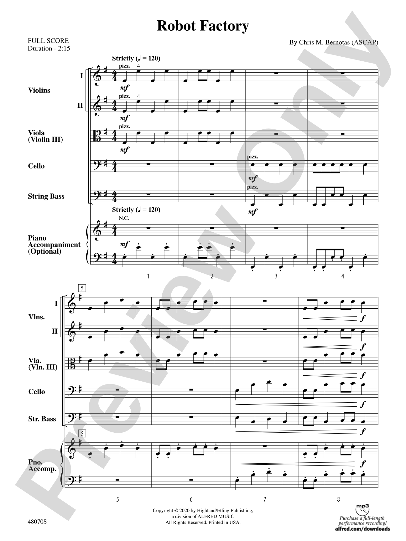 Robot Factory: String Orchestra Conductor Score & Parts