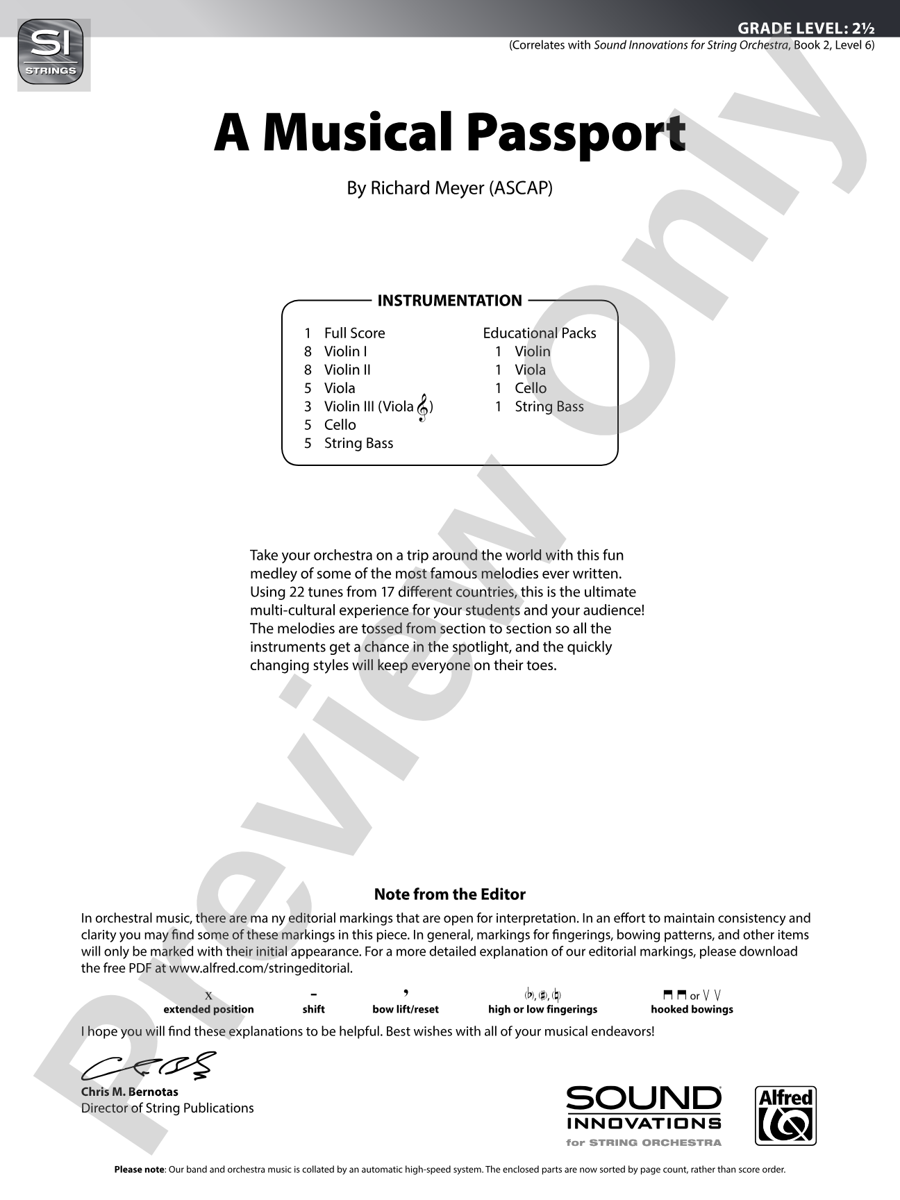 A Musical Passport: String Orchestra Conductor Score & Parts