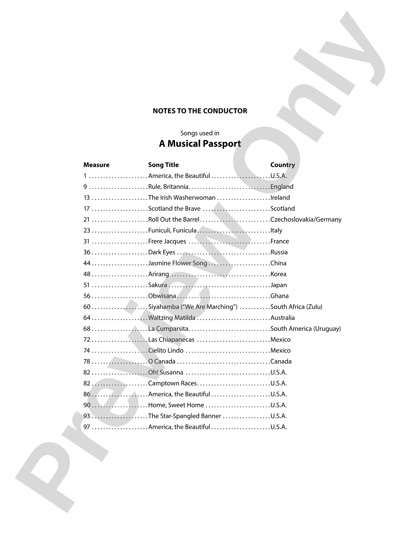A Musical Passport: String Orchestra Conductor Score & Parts