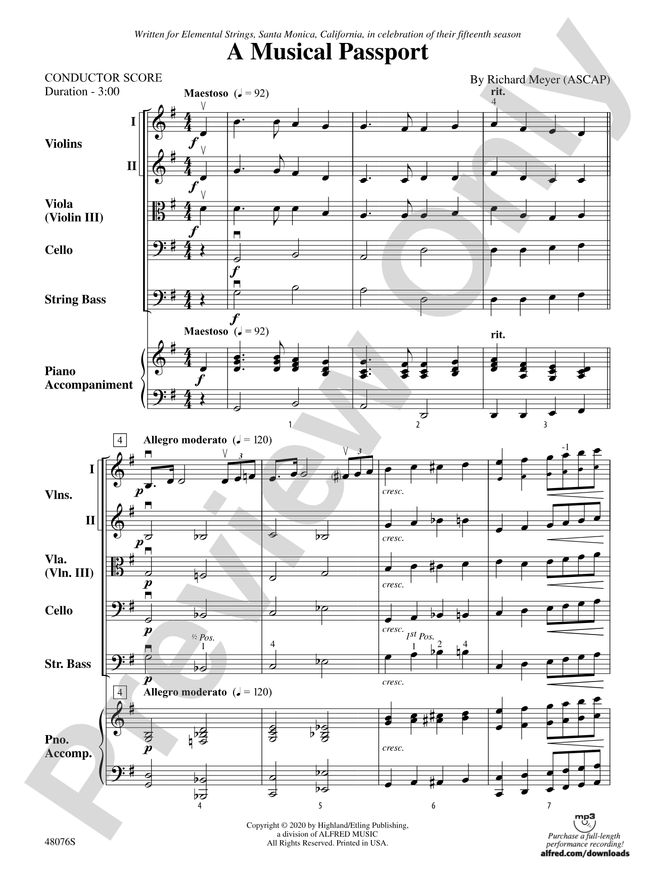 A Musical Passport: String Orchestra Conductor Score & Parts
