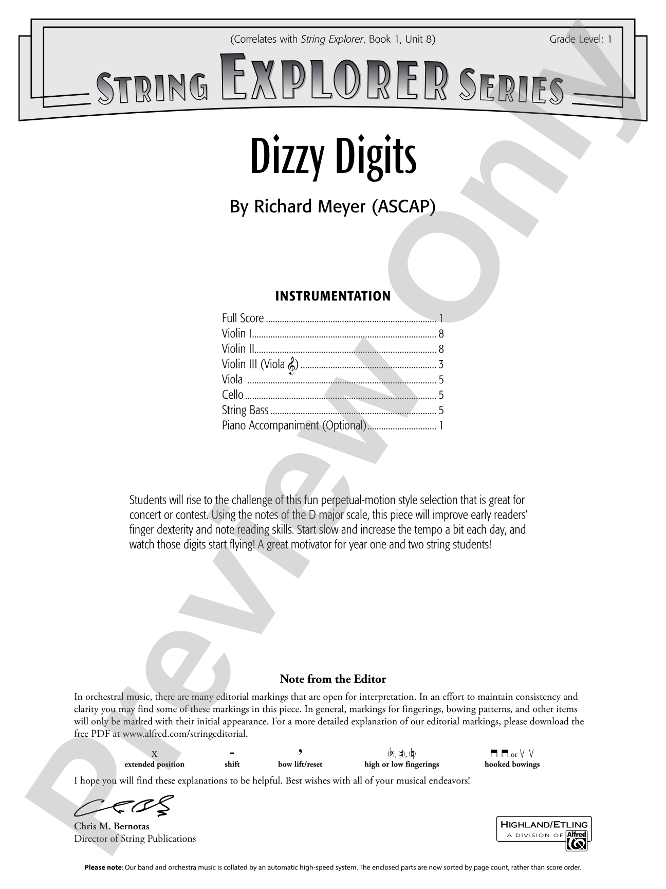 Dizzy Digits: Flexible String Ensemble Score & Parts