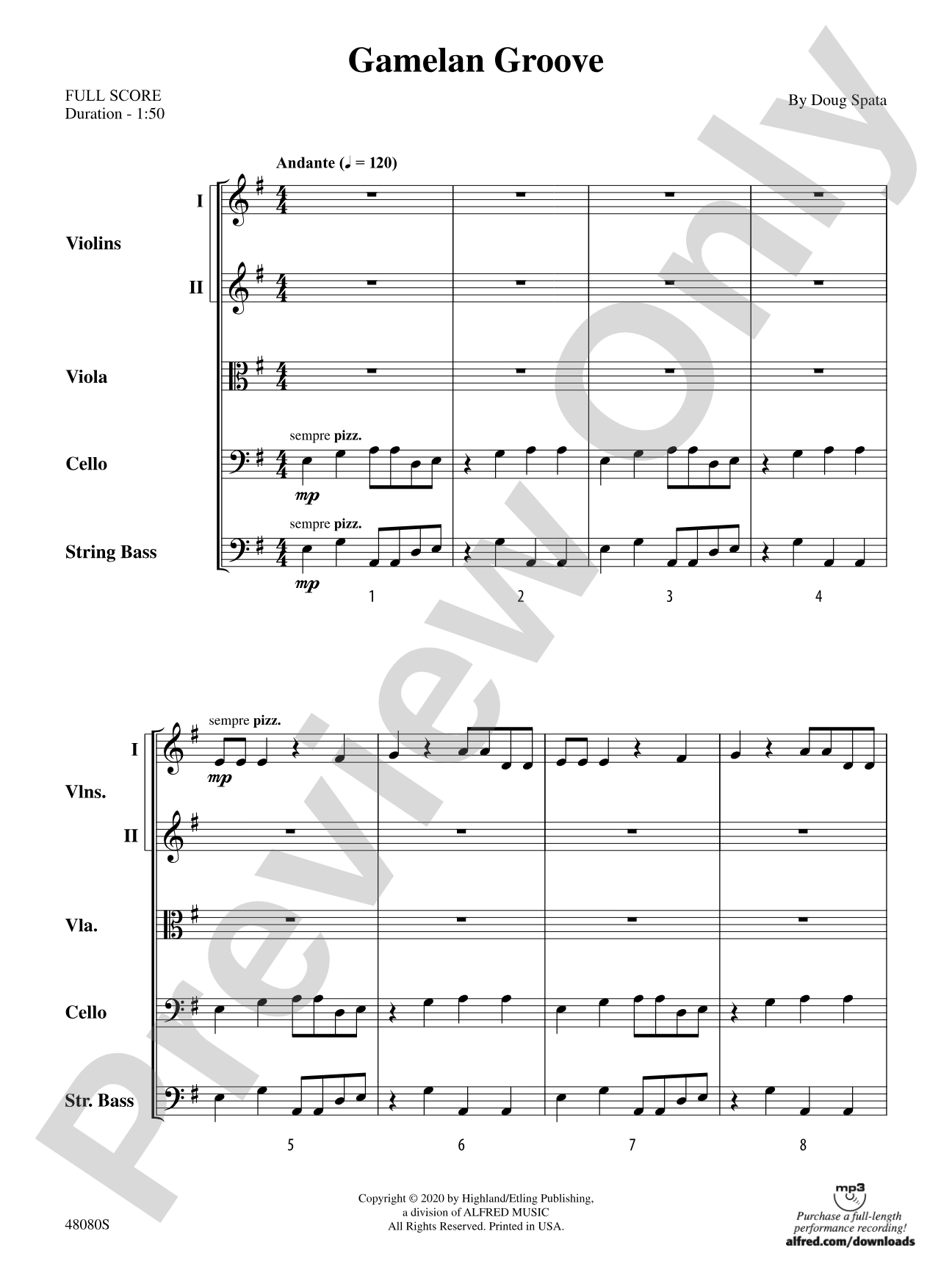 Gamelan Groove: String Orchestra Conductor Score & Parts