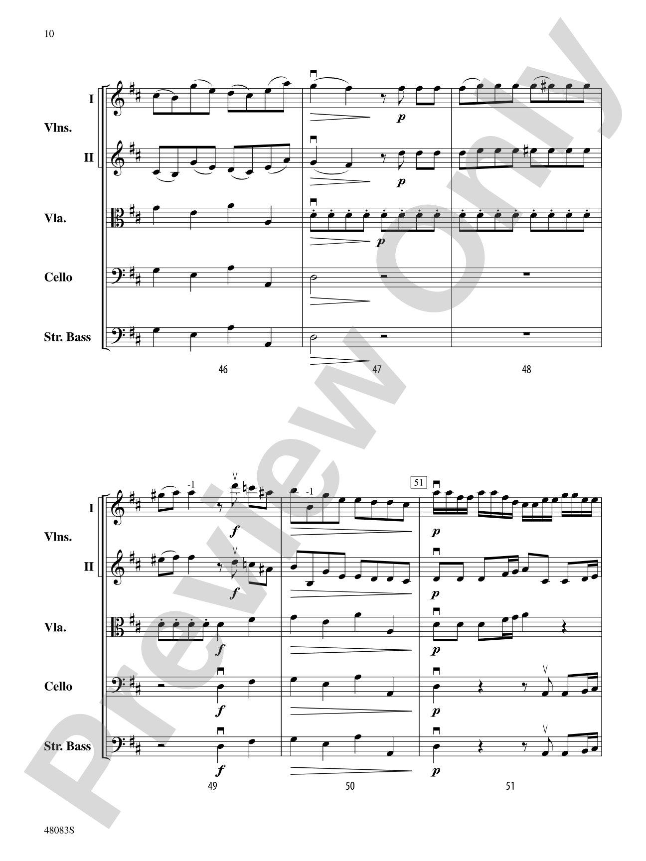 Sinfonia in D Major: Flexible String Ensemble Score & Parts