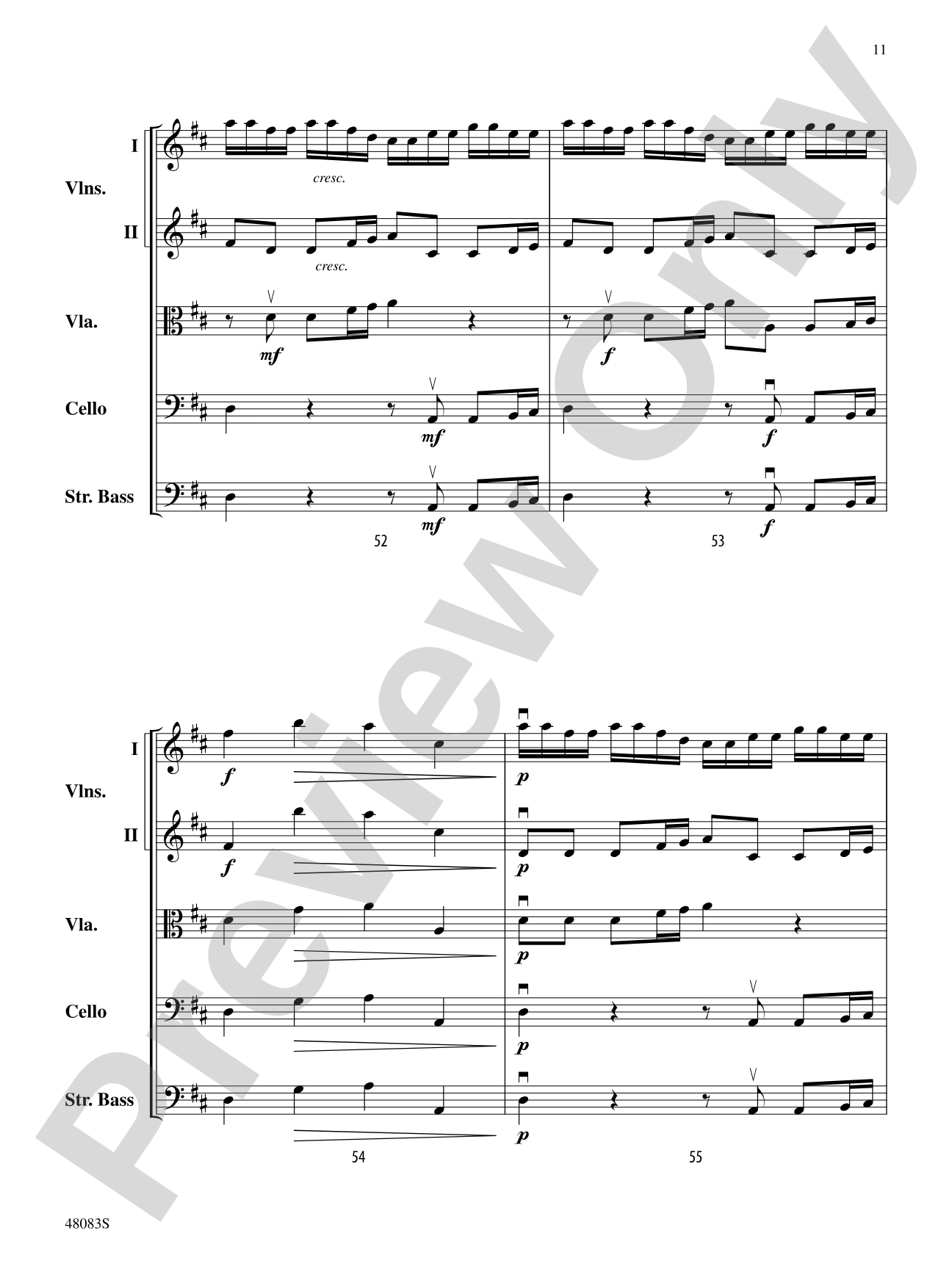 Sinfonia in D Major: Flexible String Ensemble Score & Parts