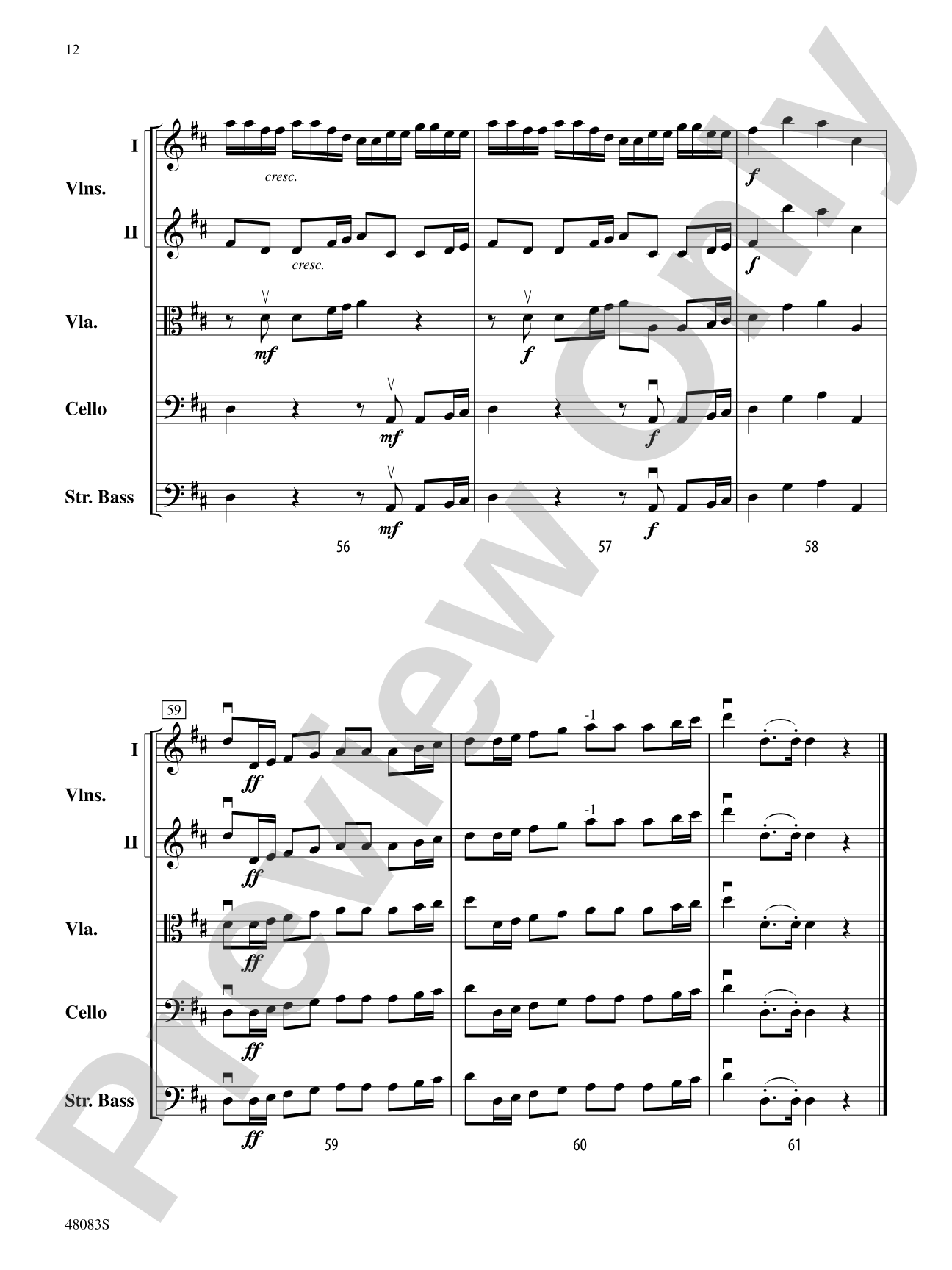 Sinfonia in D Major: Flexible String Ensemble Score & Parts