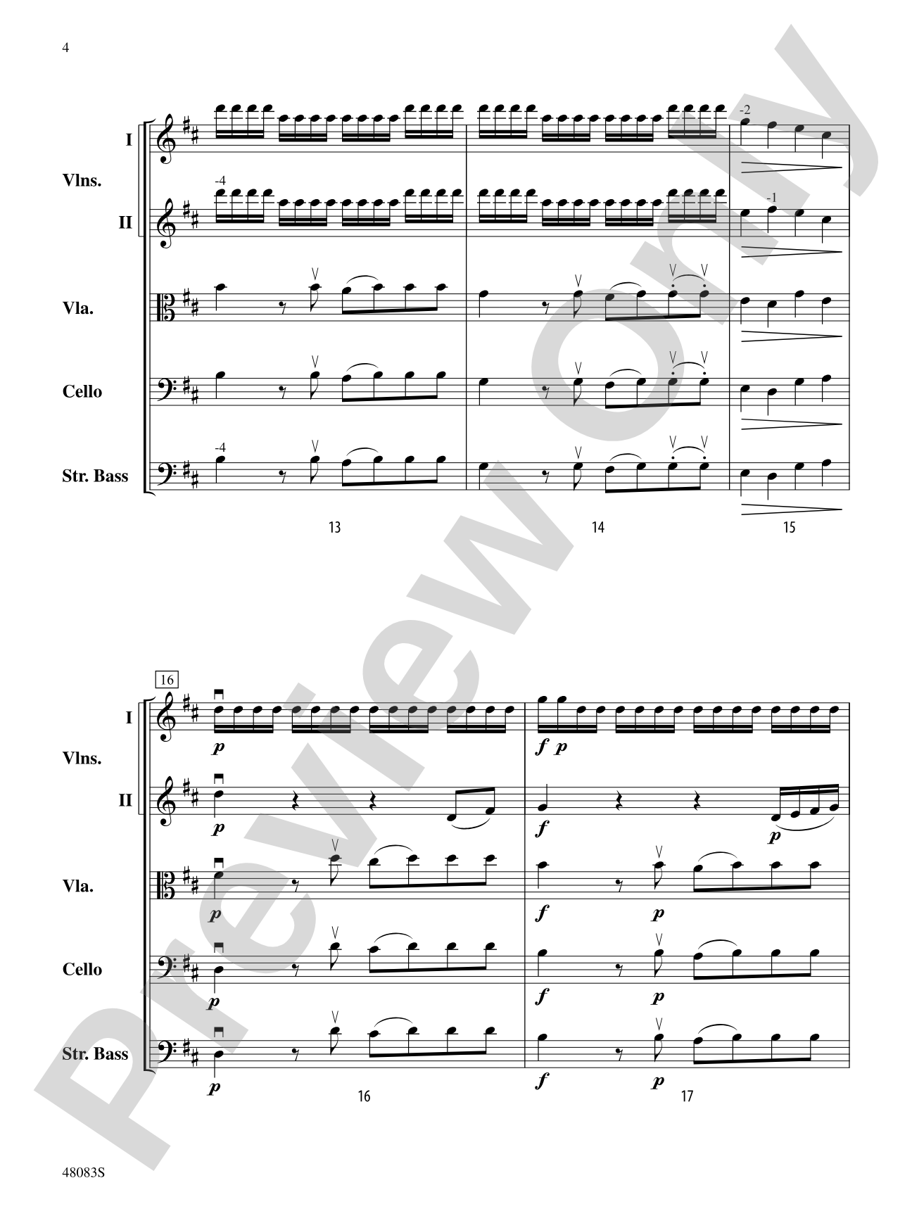 Sinfonia in D Major: Flexible String Ensemble Score & Parts