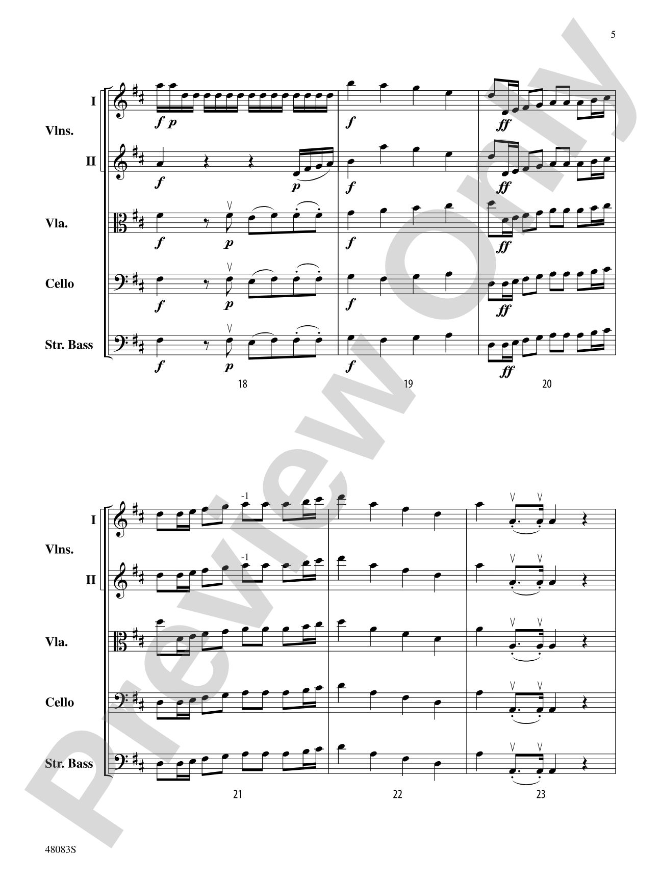 Sinfonia in D Major: Flexible String Ensemble Score & Parts