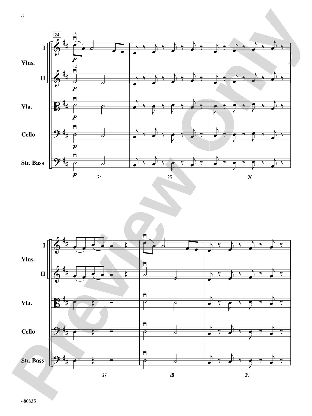 Sinfonia in D Major: Flexible String Ensemble Score & Parts