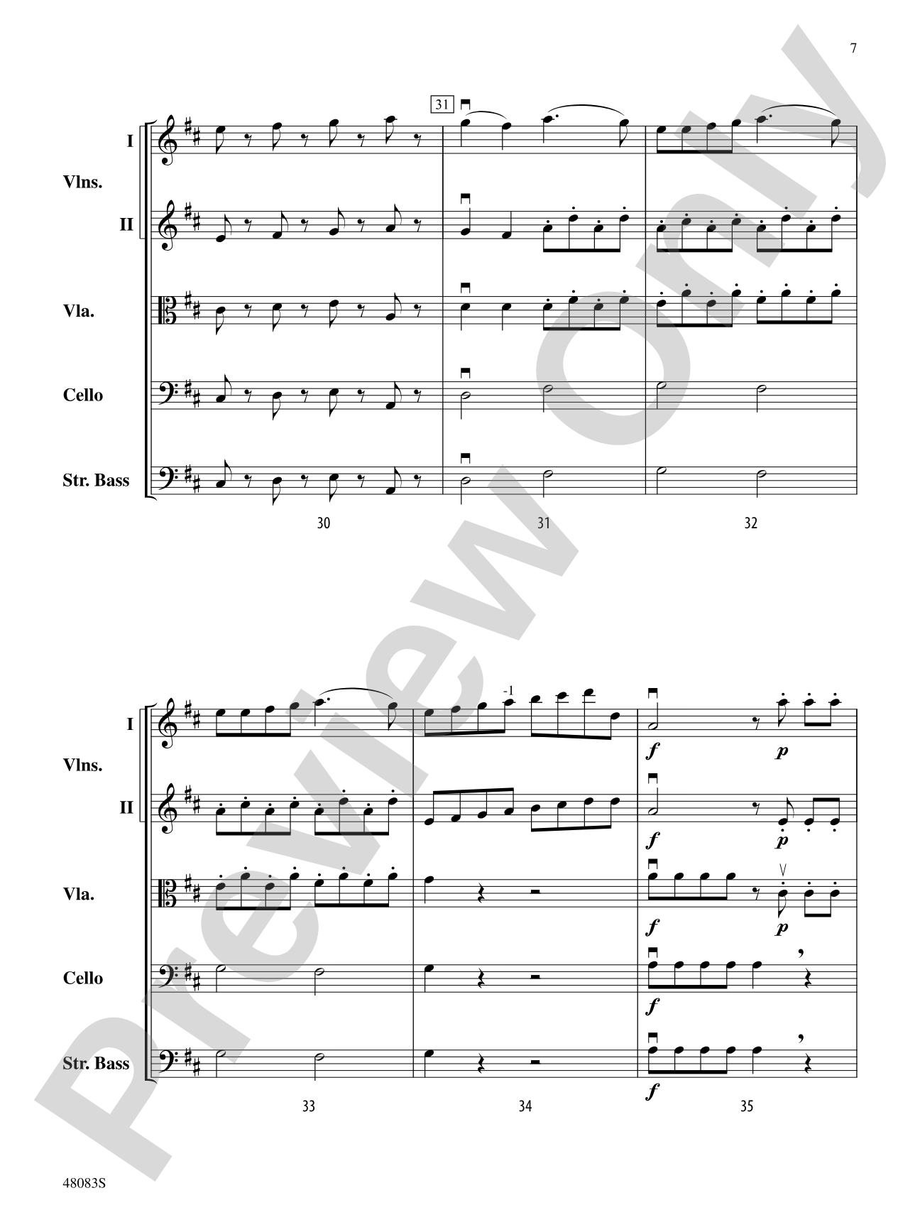 Sinfonia in D Major: Flexible String Ensemble Score & Parts