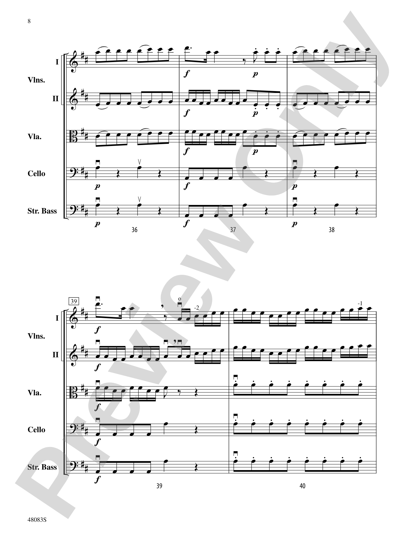 Sinfonia in D Major: Flexible String Ensemble Score & Parts