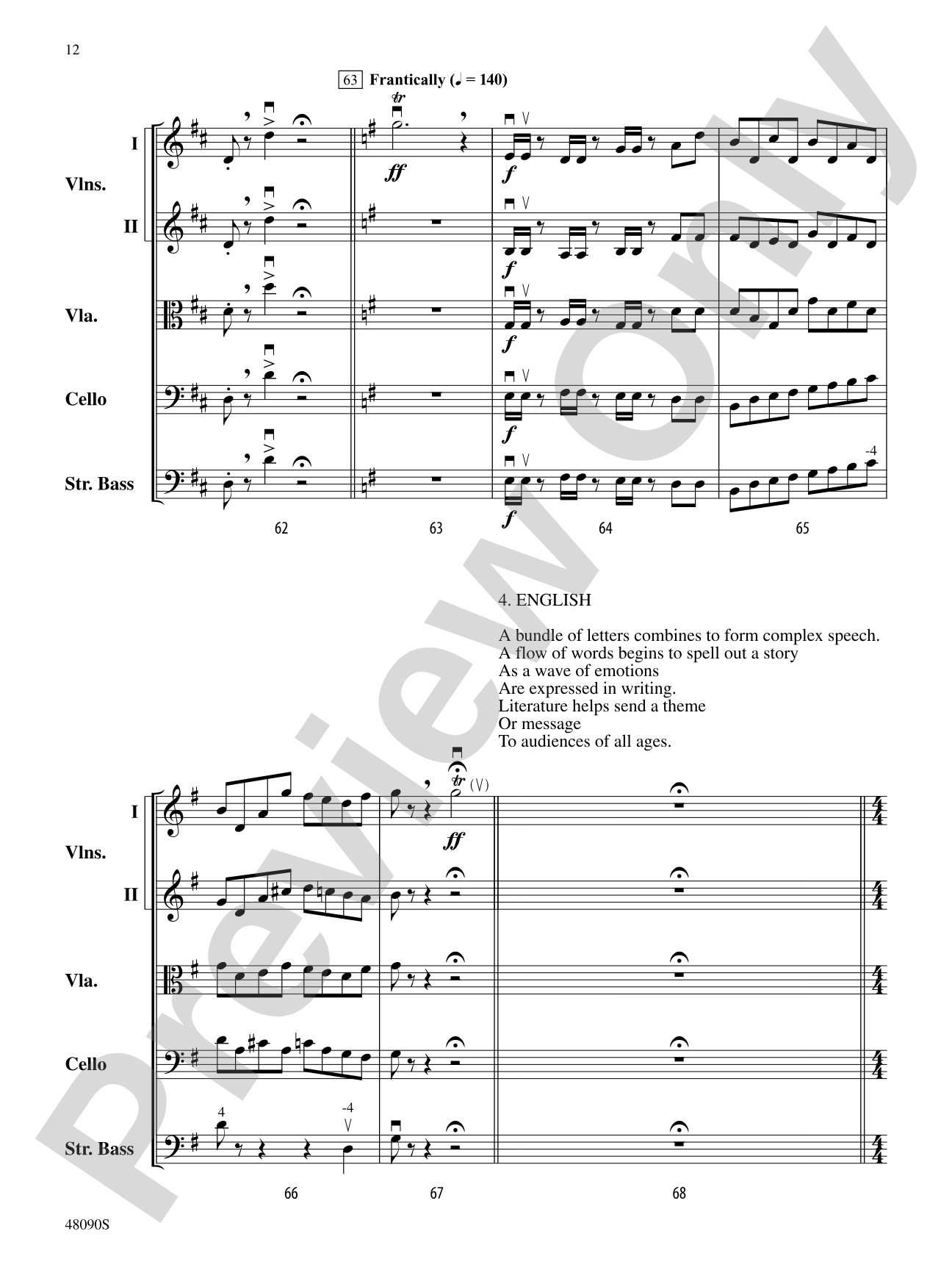 School: String Orchestra Conductor Score & Parts