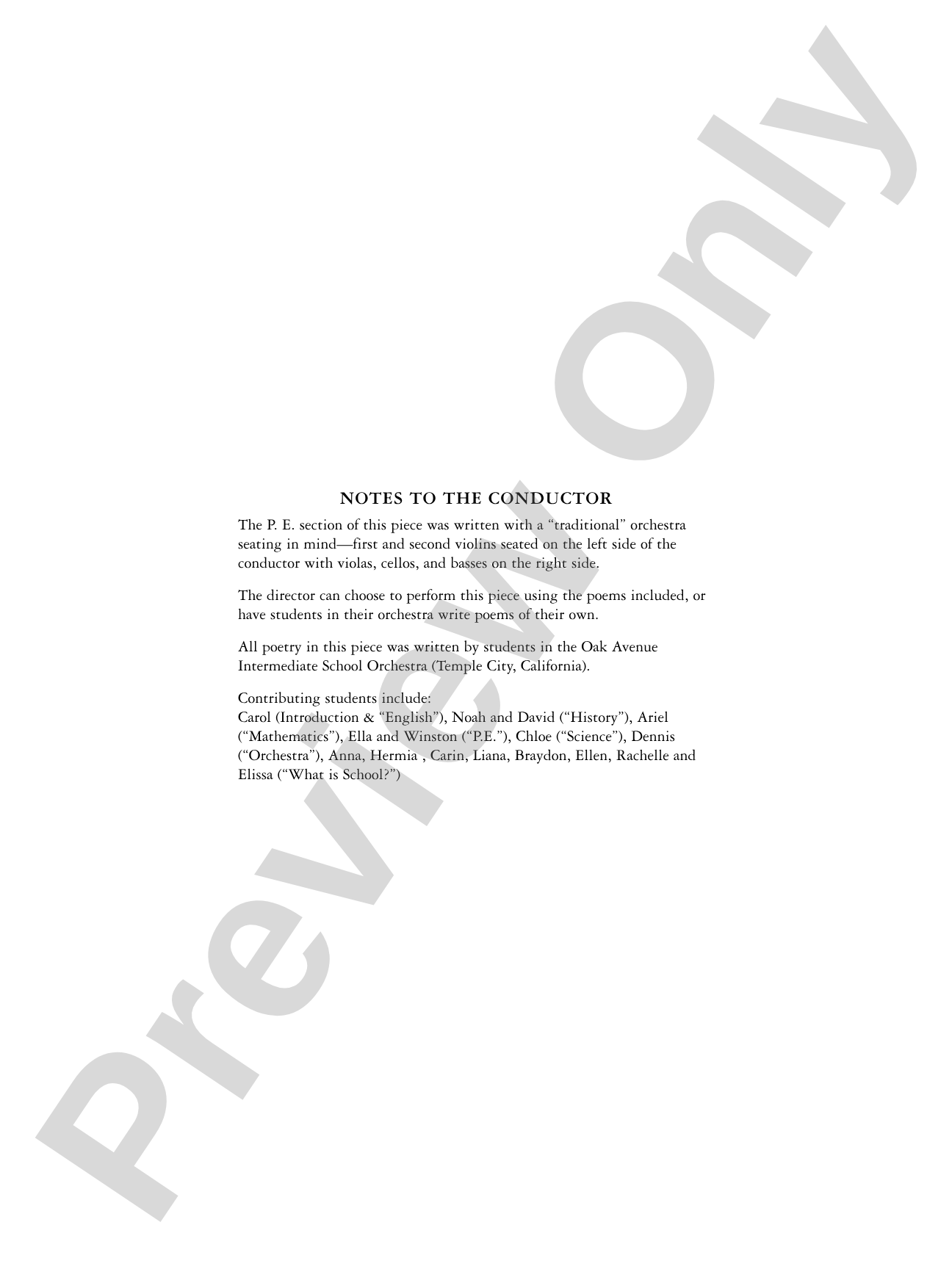 School: String Orchestra Conductor Score & Parts