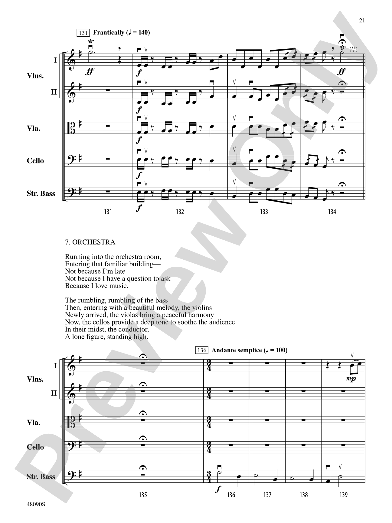 School: String Orchestra Conductor Score & Parts