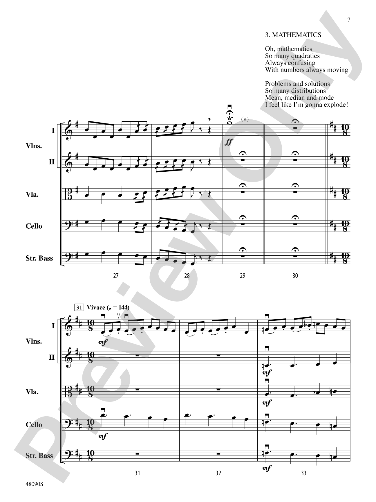 School: String Orchestra Conductor Score & Parts