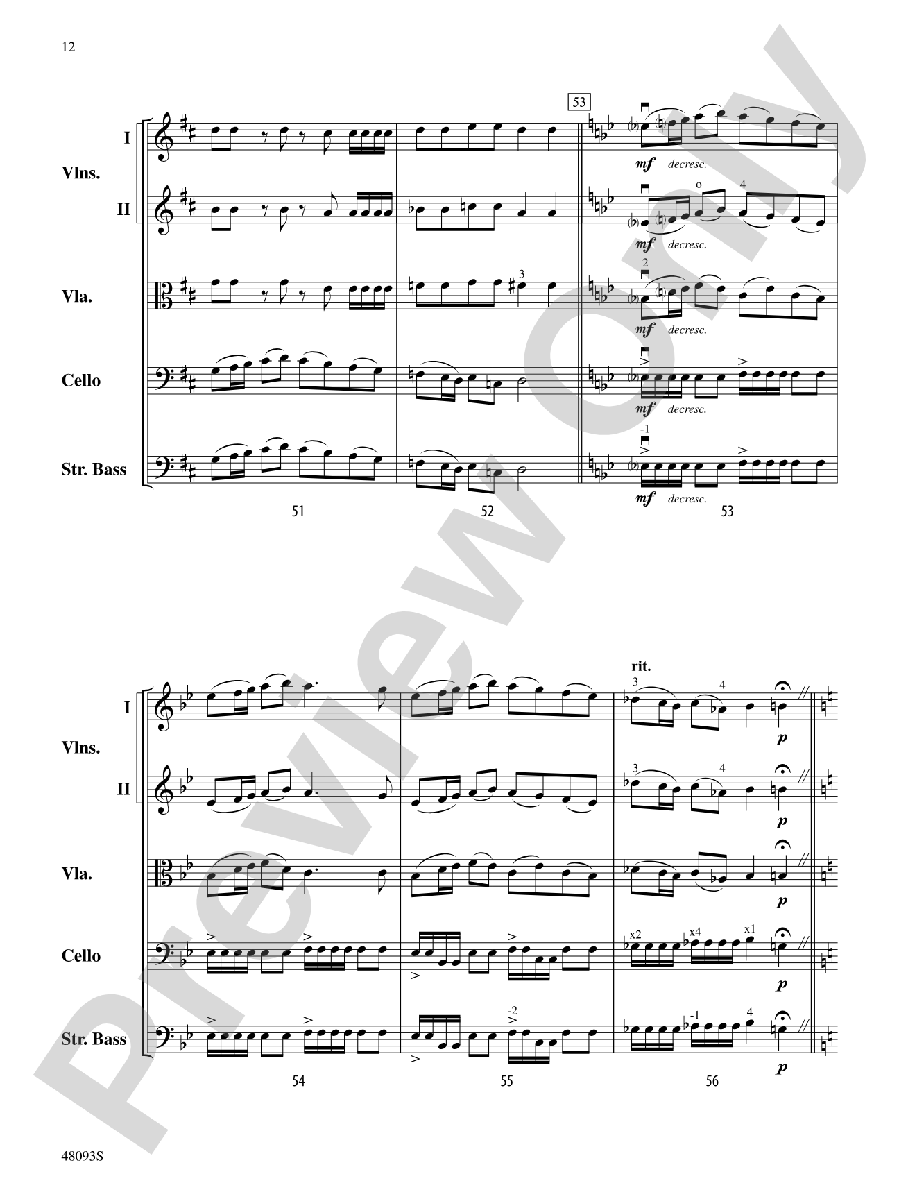 Streaks of Thunder: String Orchestra Conductor Score & Parts