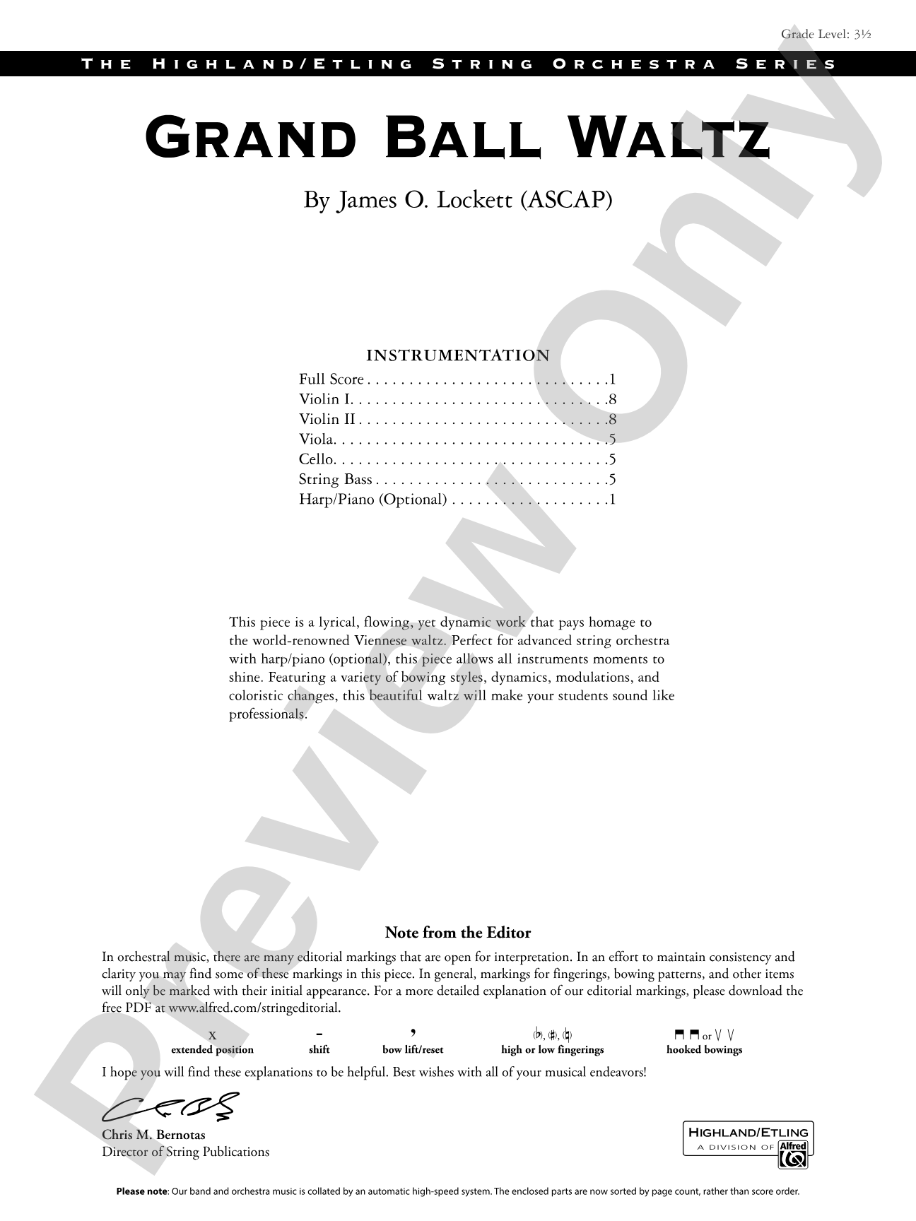 Grand Ball Waltz: String Orchestra Conductor Score & Parts